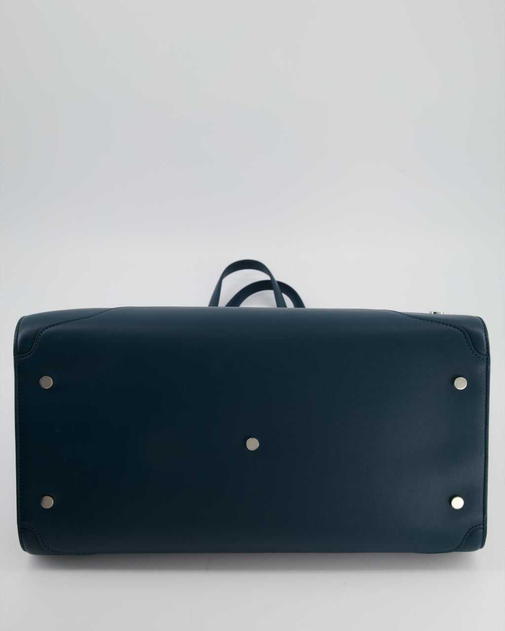 Loro Piana Dark Teal Large Sesia Leather Tote Bag