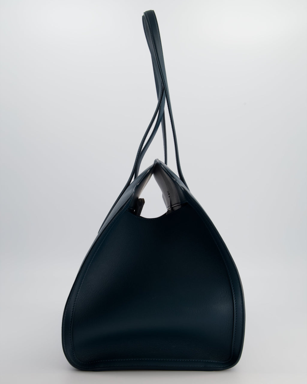 Loro Piana Dark Teal Large Sesia Leather Tote Bag