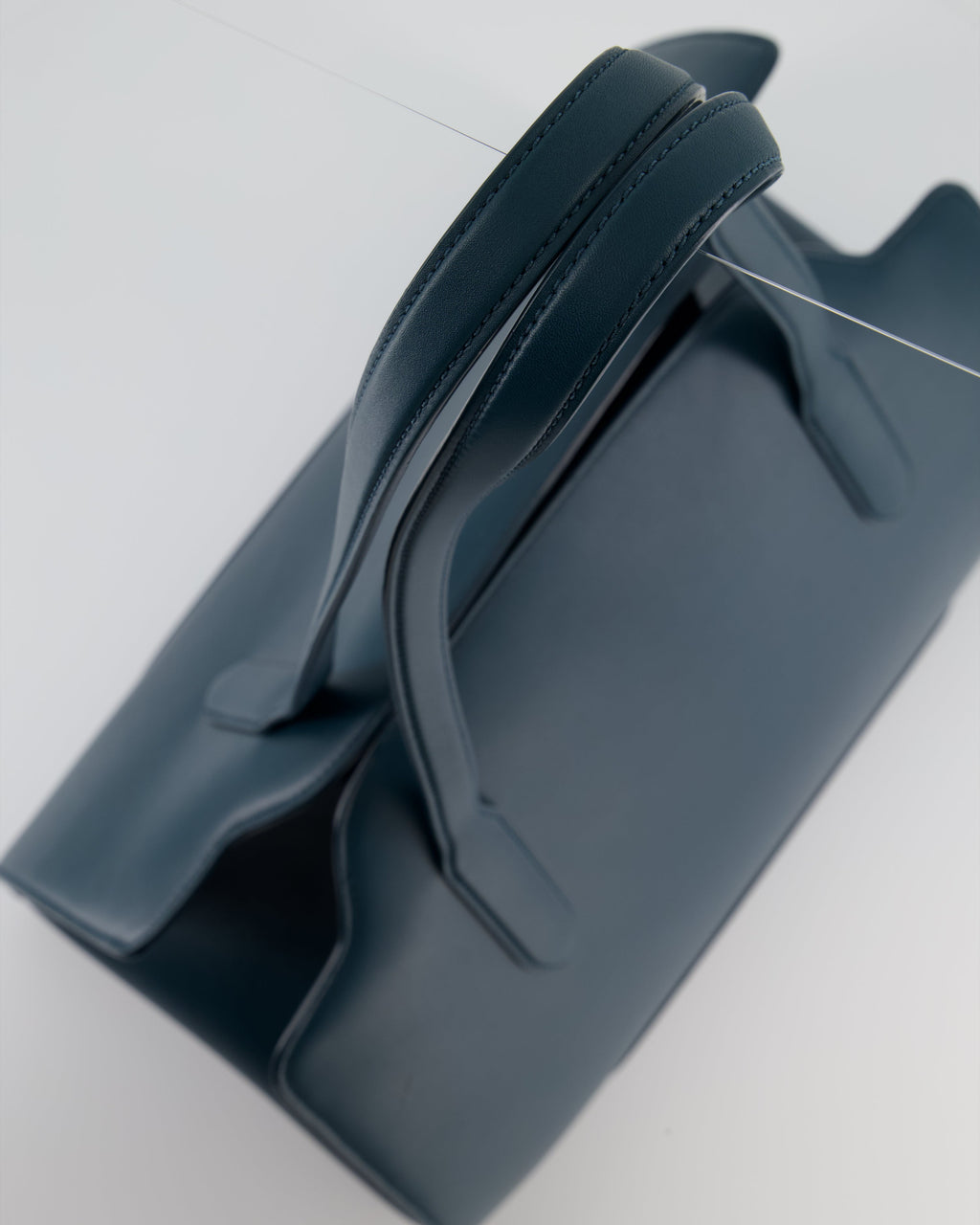 Loro Piana Dark Teal Large Sesia Leather Tote Bag