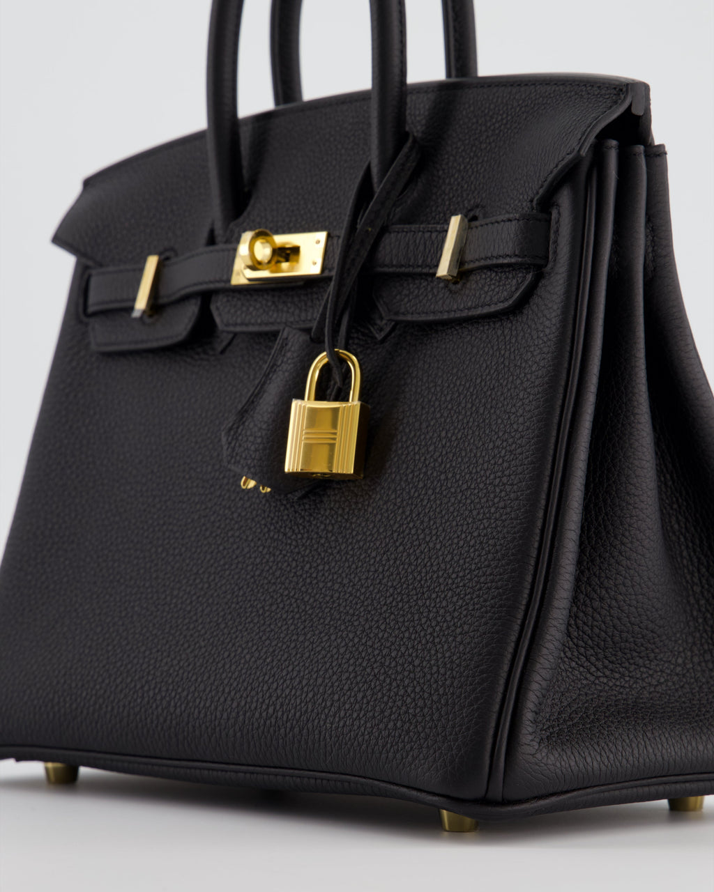 Hermès Birkin 25 Retourne Bag in Noir Togo Leather with Gold Hardware