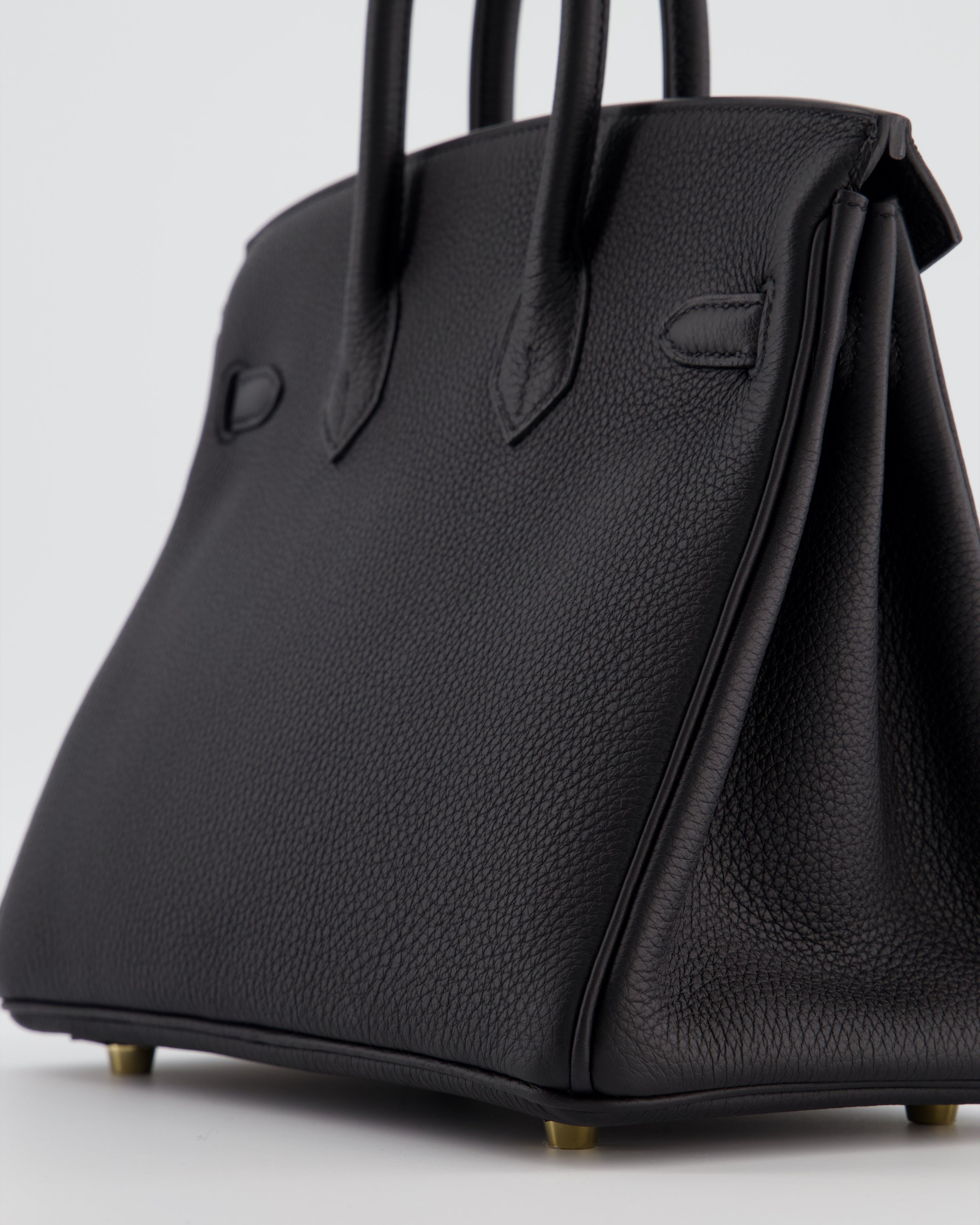 Hermès Birkin 25 Retourne Bag in Noir Togo Leather with Gold Hardware