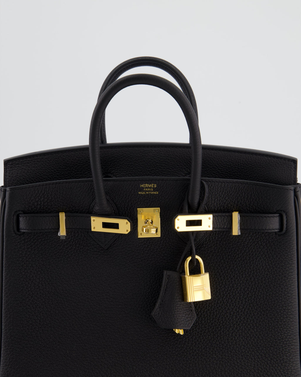 Hermès Birkin 25 Retourne Bag in Noir Togo Leather with Gold Hardware