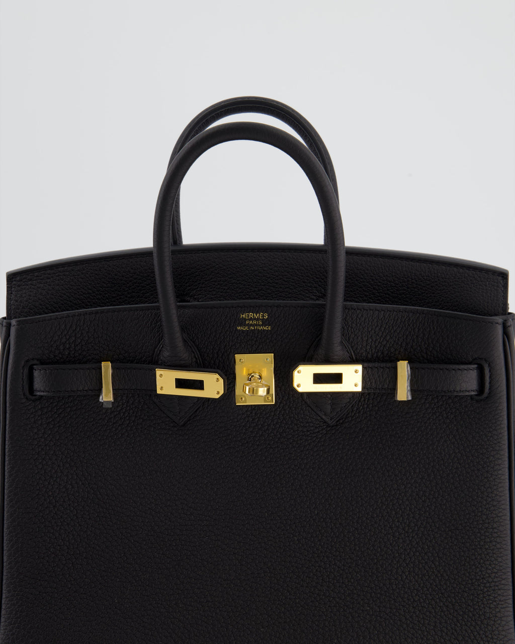 Hermès Birkin 25 Retourne Bag in Noir Togo Leather with Gold Hardware