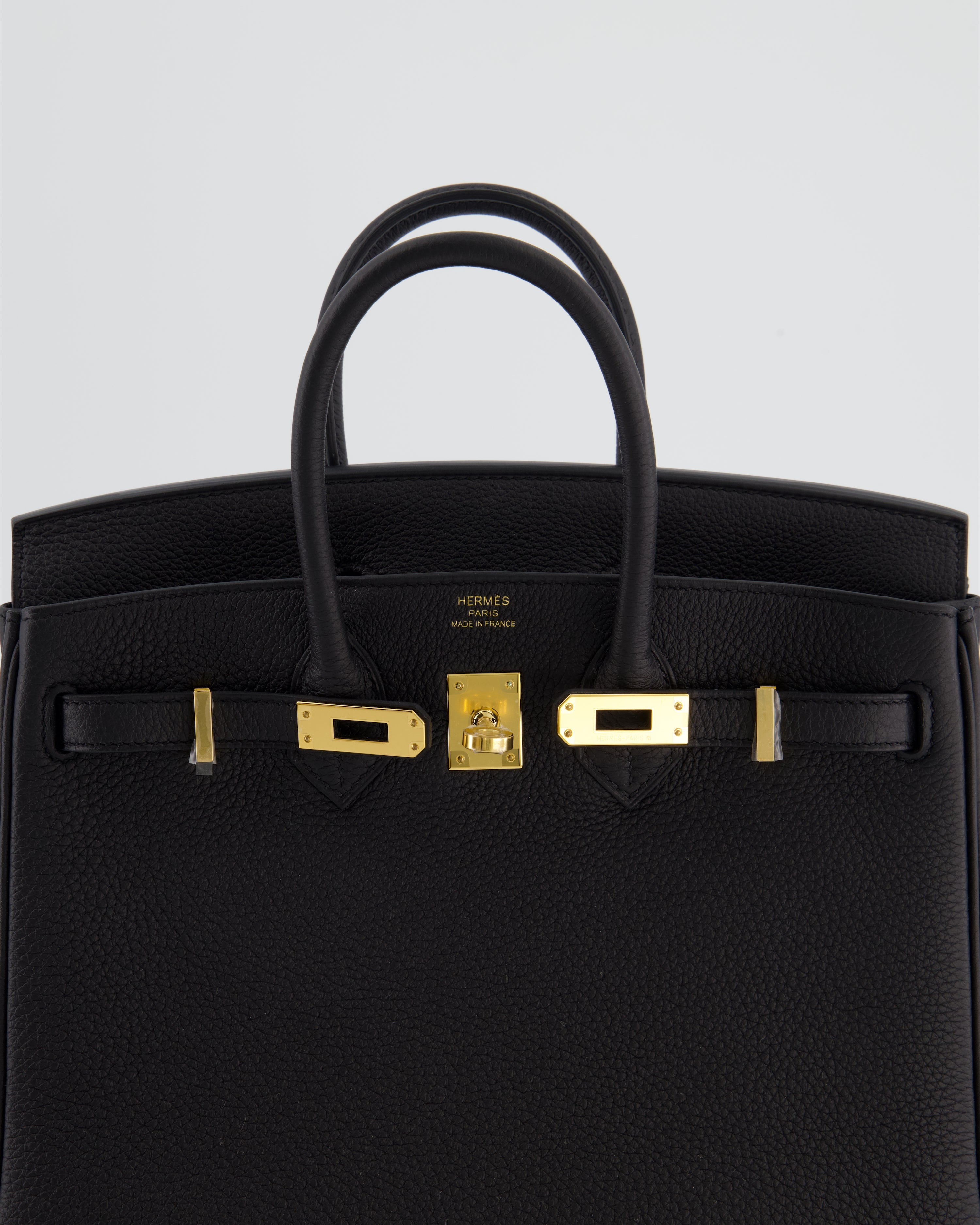 Hermès Birkin 25 Retourne Bag in Noir Togo Leather with Gold Hardware