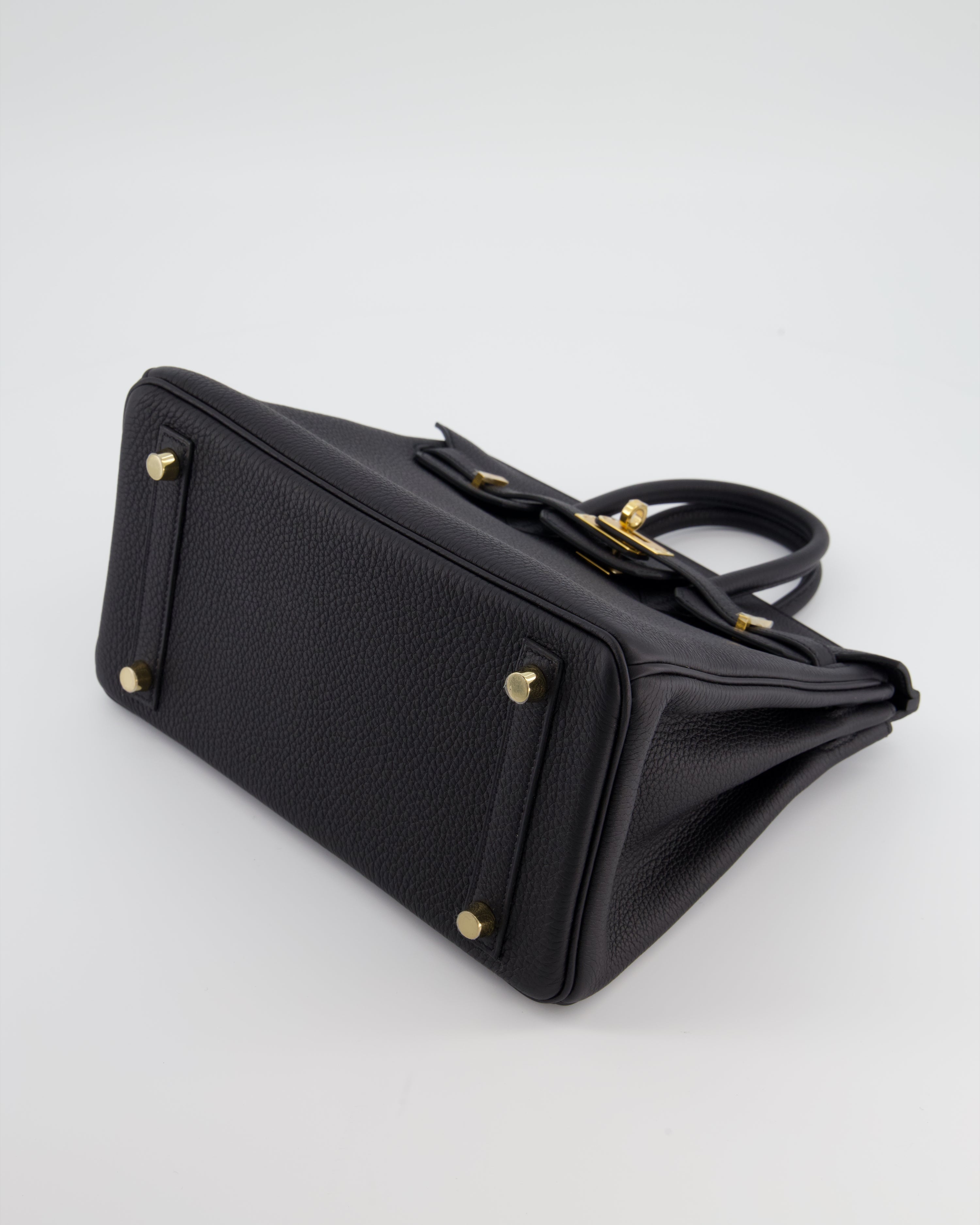 Hermès Birkin 25 Retourne Bag in Noir Togo Leather with Gold Hardware