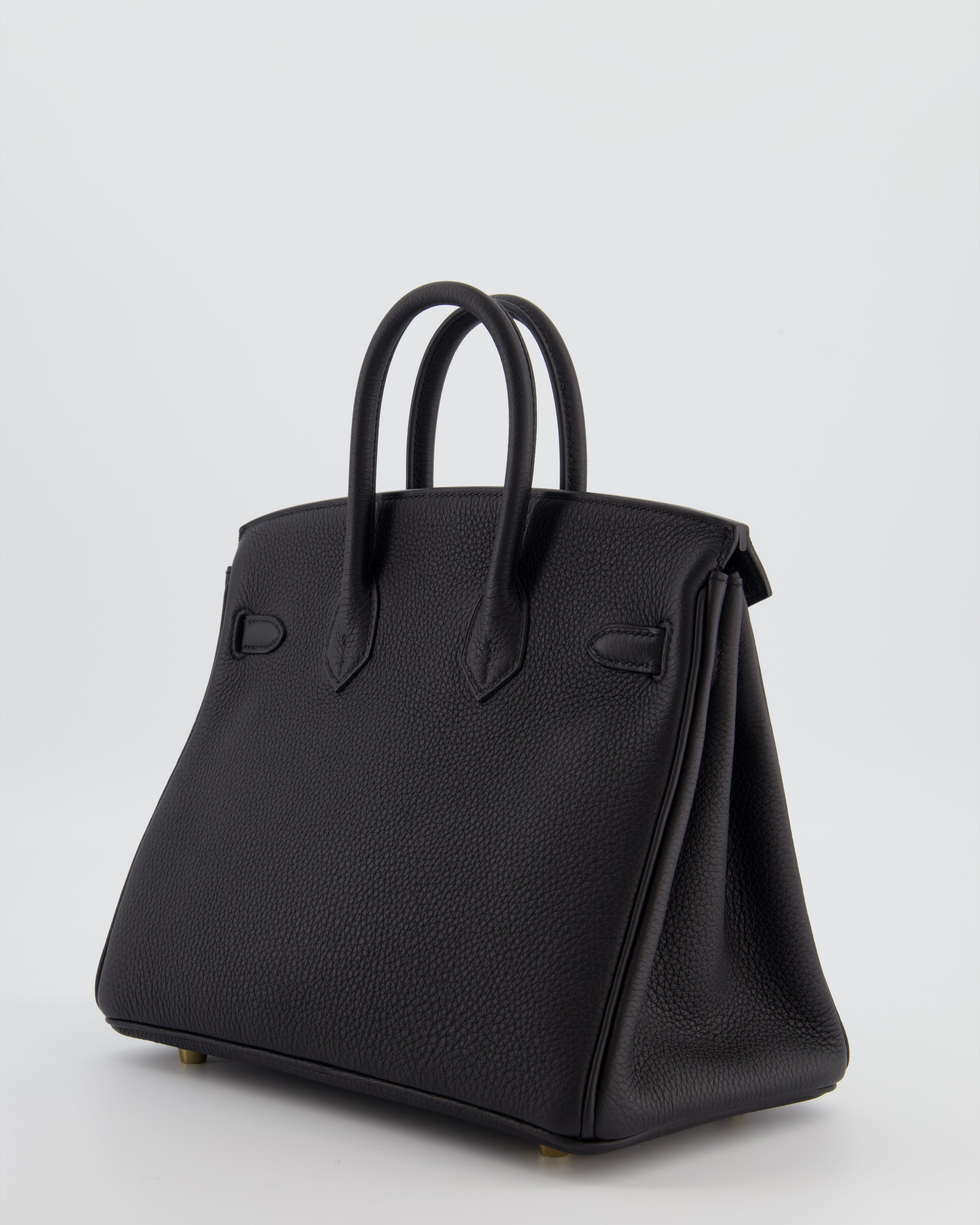 Hermès Birkin 25 Retourne Bag in Noir Togo Leather with Gold Hardware