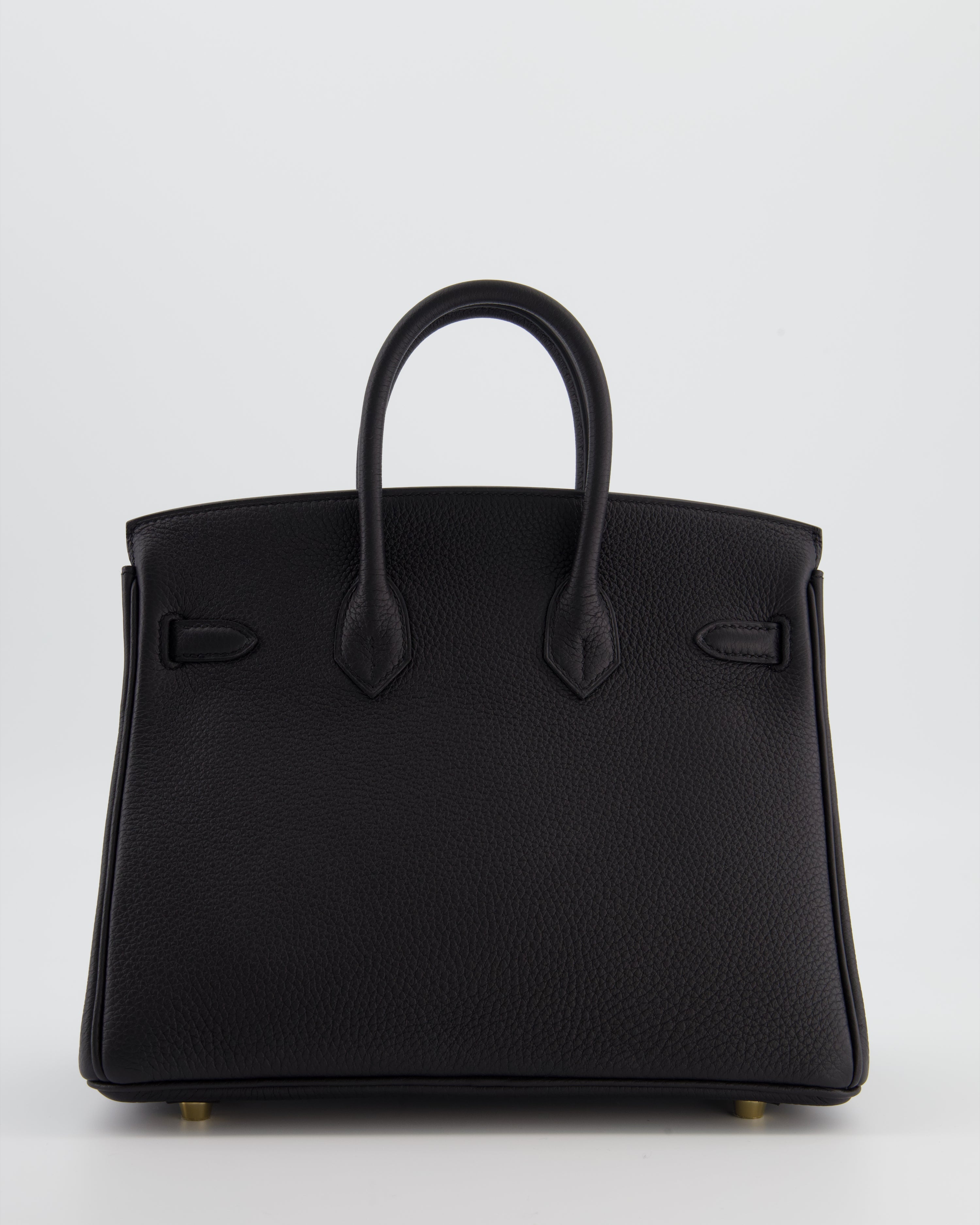 Hermès Birkin 25 Retourne Bag in Noir Togo Leather with Gold Hardware