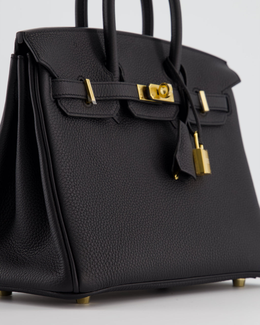 Hermès Birkin 25 Retourne Bag in Noir Togo Leather with Gold Hardware