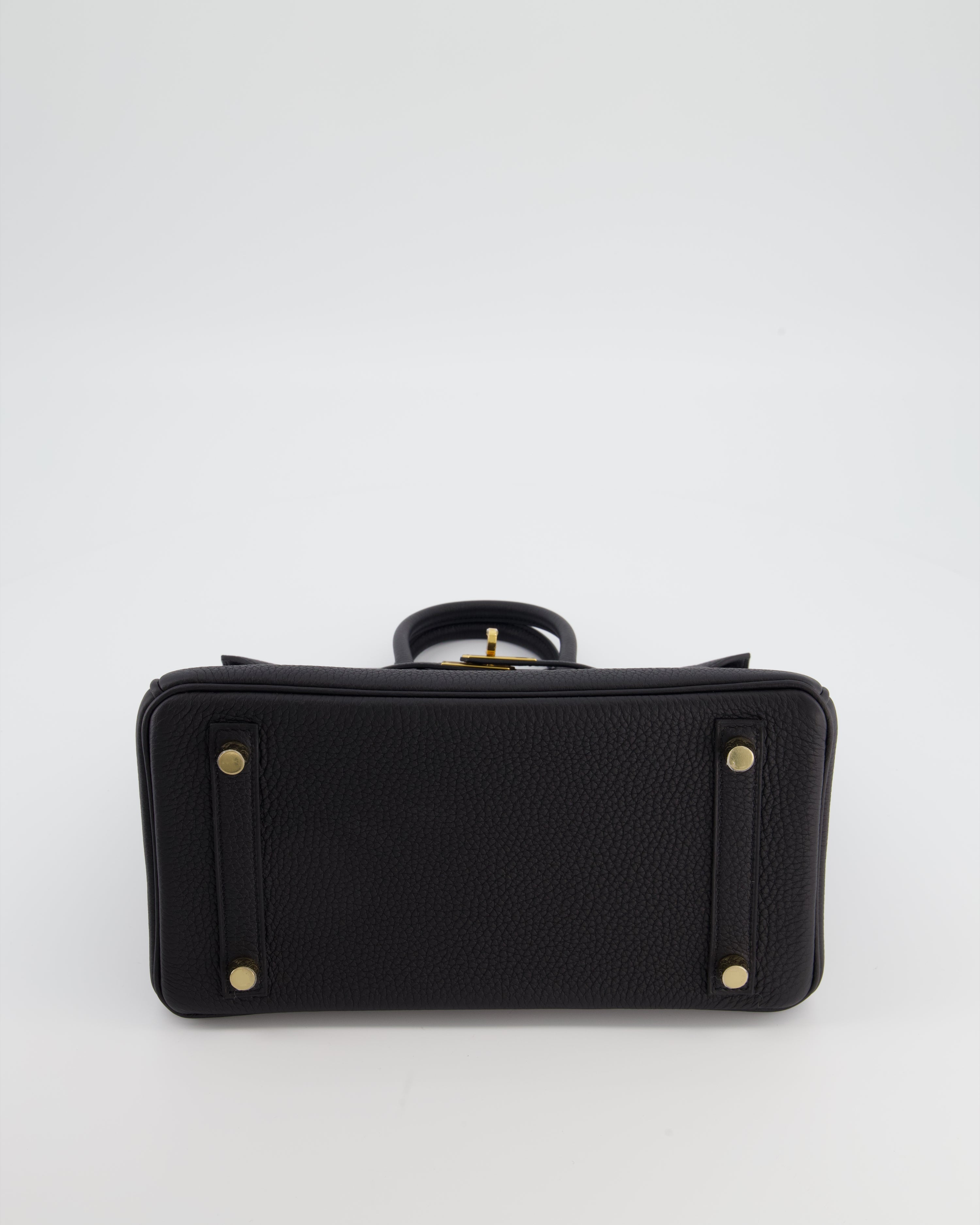 Hermès Birkin 25 Retourne Bag in Noir Togo Leather with Gold Hardware