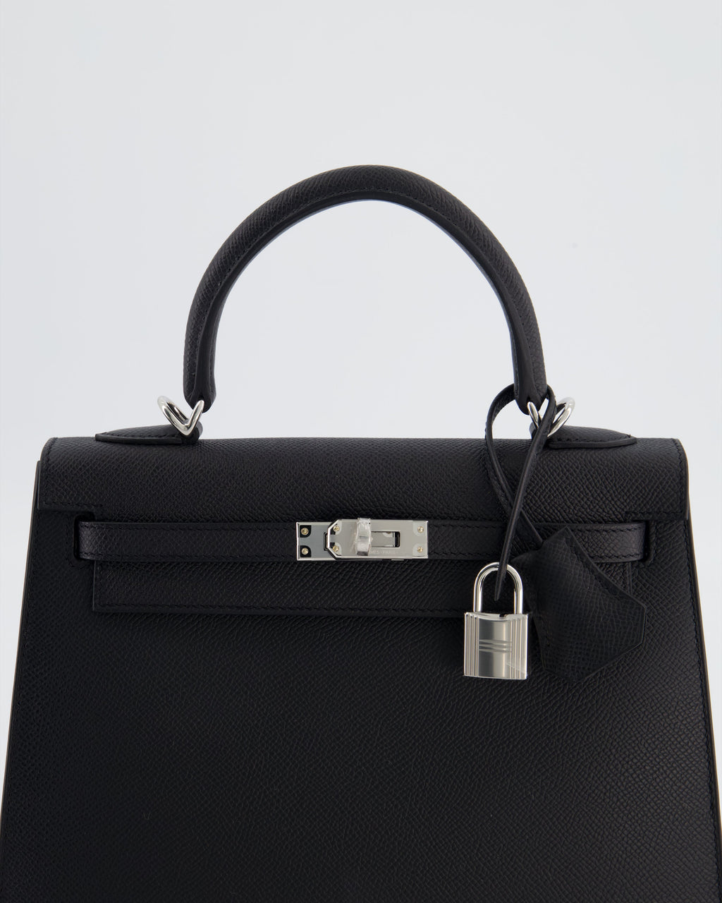 *SUPER RARE* Hermès Kelly 25 Sellier Bag in Noir Epsom Leather with Palladium Hardware