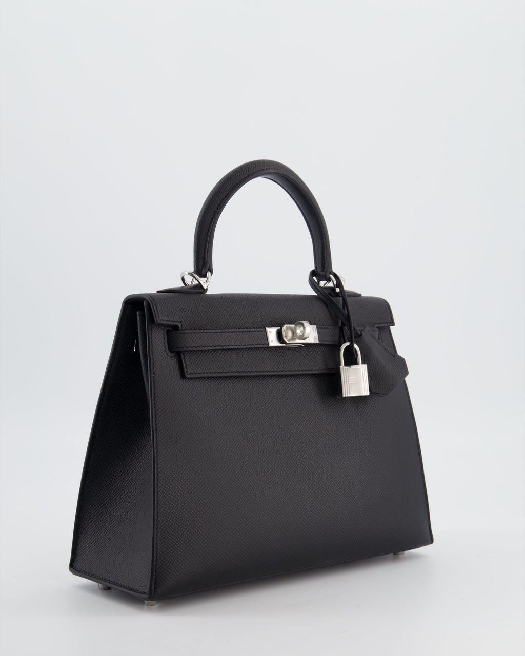 *RARE* Hermès Kelly 25 Sellier Bag in Noir Epsom Leather with Palladium Hardware