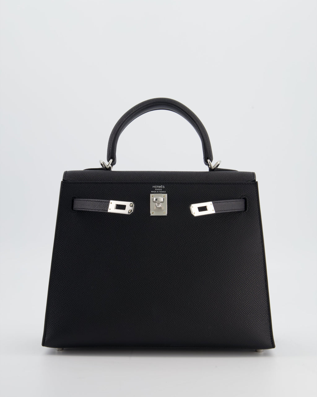 *SUPER RARE* Hermès Kelly 25 Sellier Bag in Noir Epsom Leather with Palladium Hardware