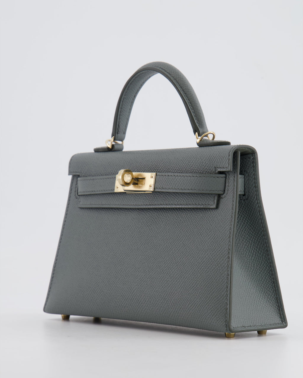 *RARE* Hermès Mini Kelly II 20 Bag in Vert Amande Epsom Leather with Permabrass Hardware