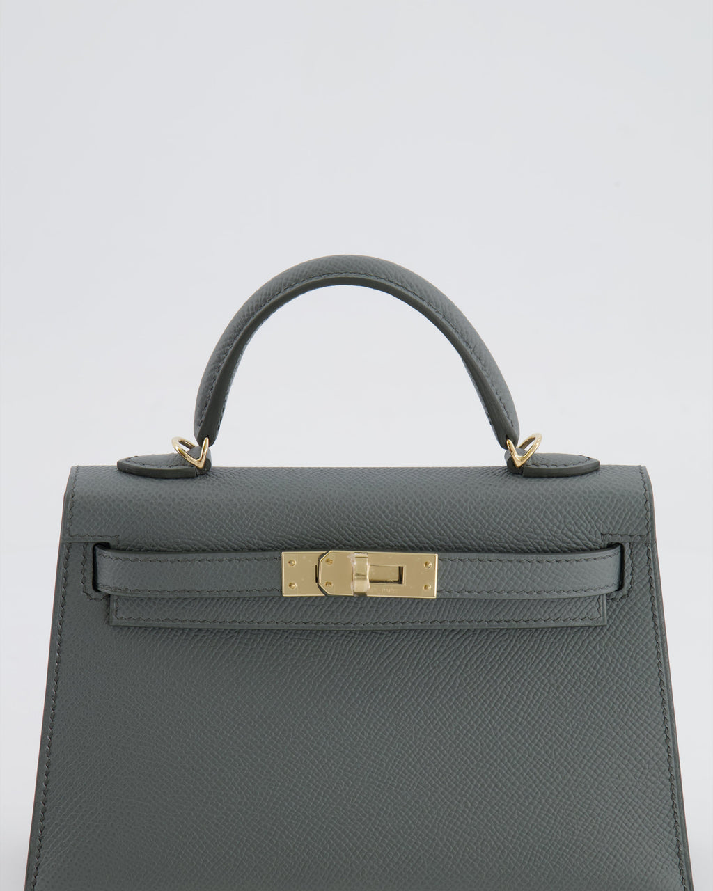 *RARE* Hermès Mini Kelly II 20 Bag in Vert Amande Epsom Leather with Permabrass Hardware