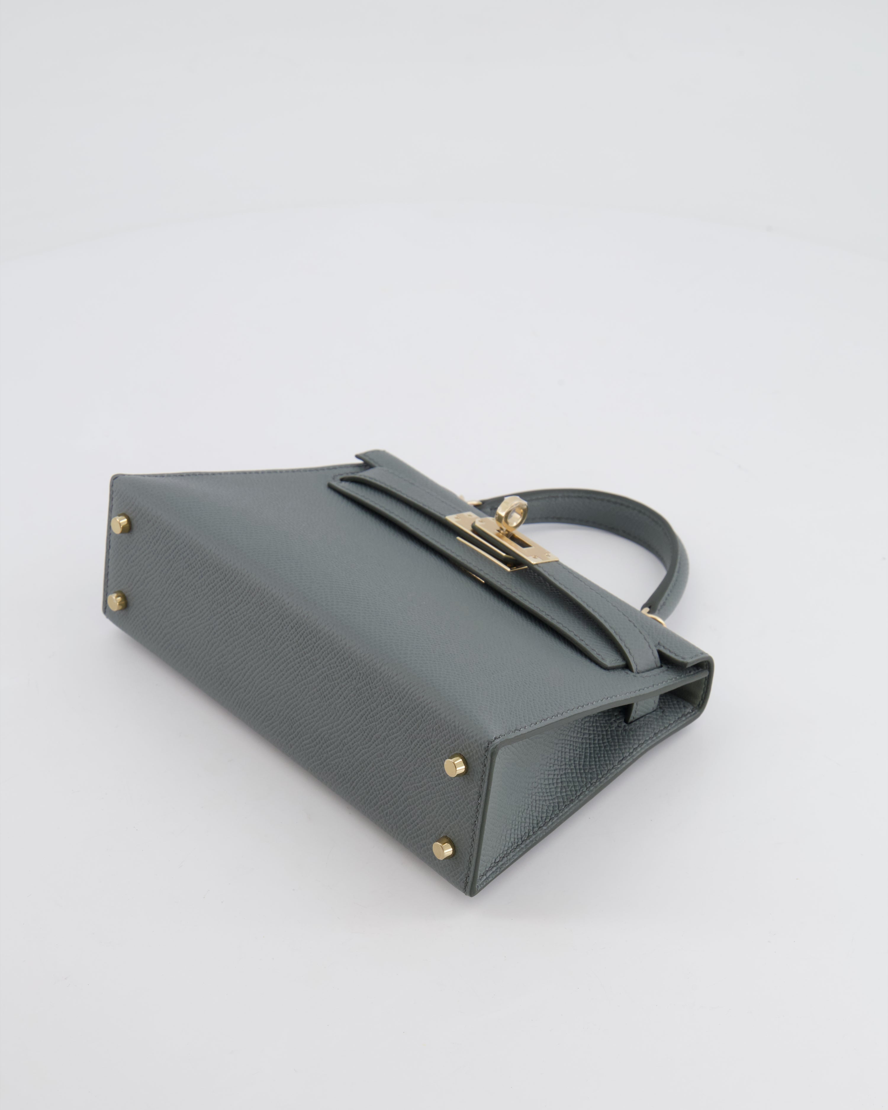 *RARE* Hermès Mini Kelly II 20 Bag in Vert Amande Epsom Leather with Permabrass Hardware
