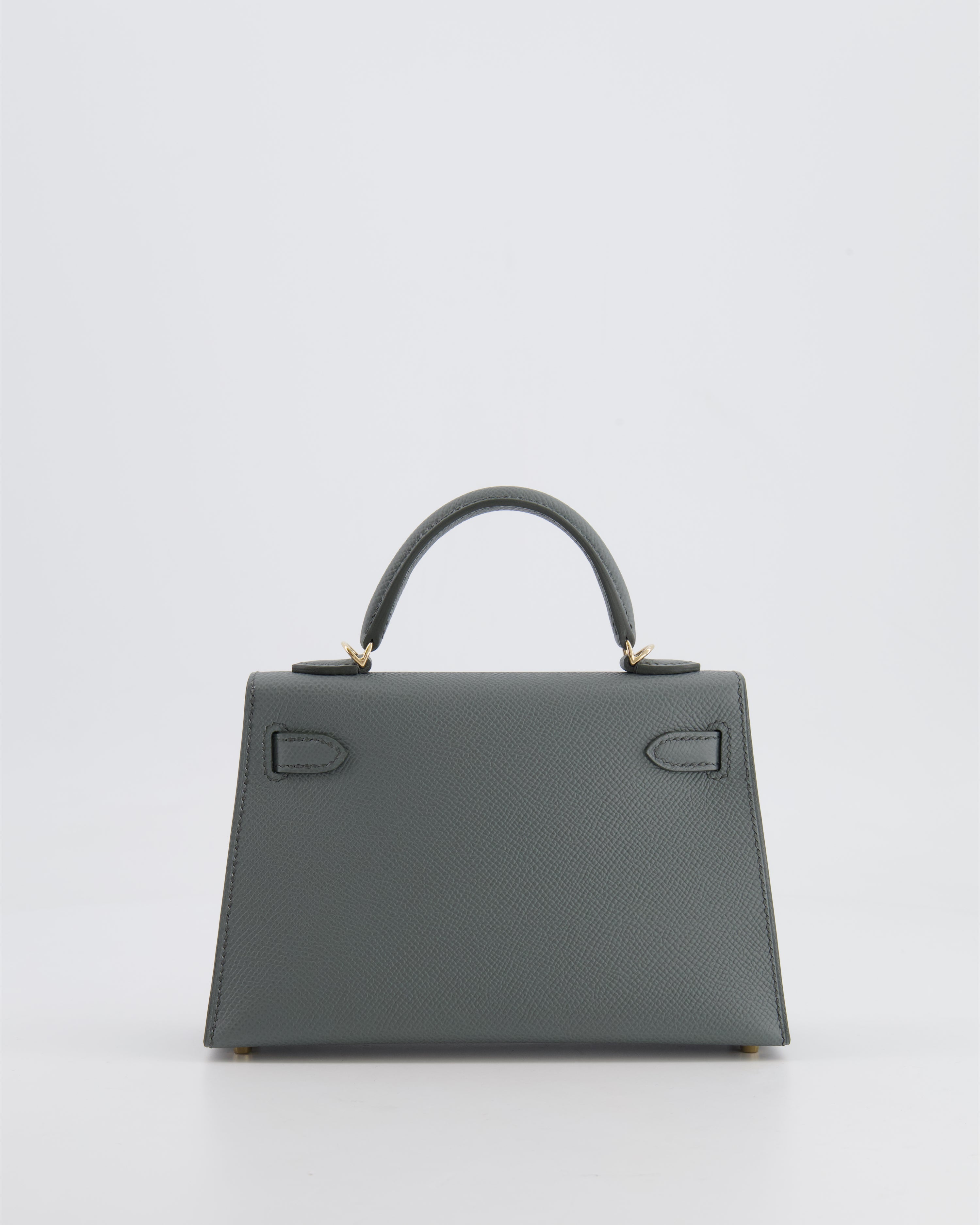 *RARE* Hermès Mini Kelly II 20 Bag in Vert Amande Epsom Leather with Permabrass Hardware