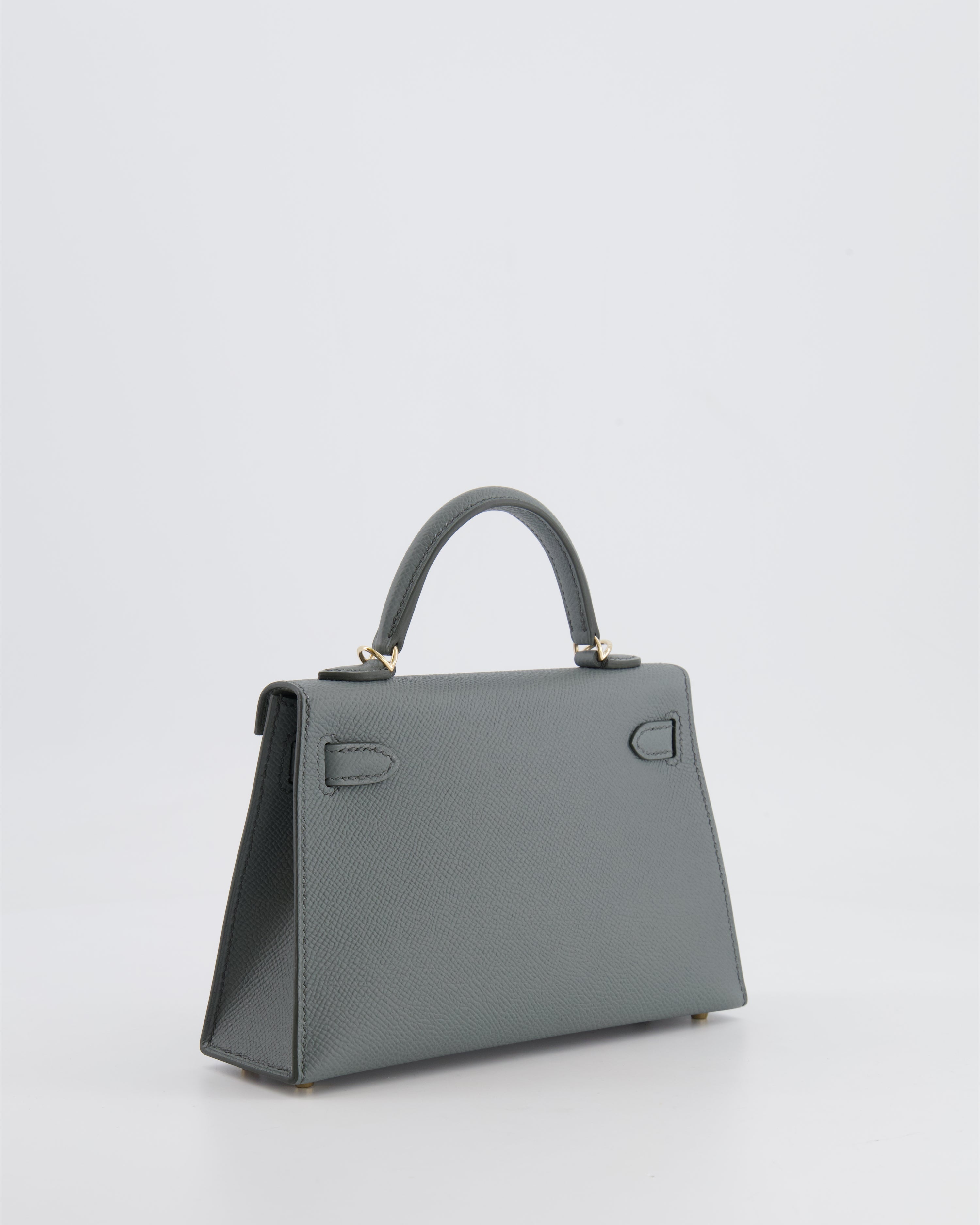 *RARE* Hermès Mini Kelly II 20 Bag in Vert Amande Epsom Leather with Permabrass Hardware