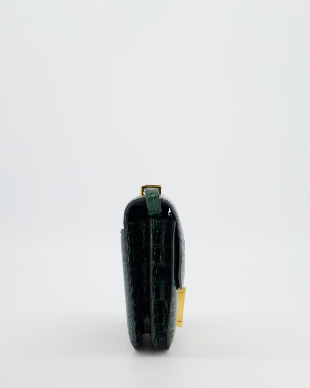 Hermès Constance III 18 Bag in Shiny Alligator Vert Fonce with Gold Hardware