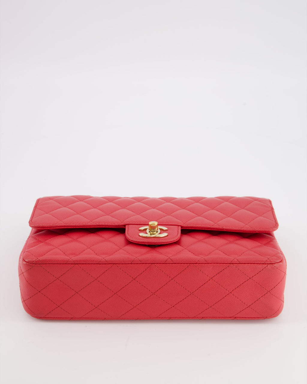 Chanel Pink Medium Classic Double Flap Bag in Caviar Leather with Champagne Gold Hardware