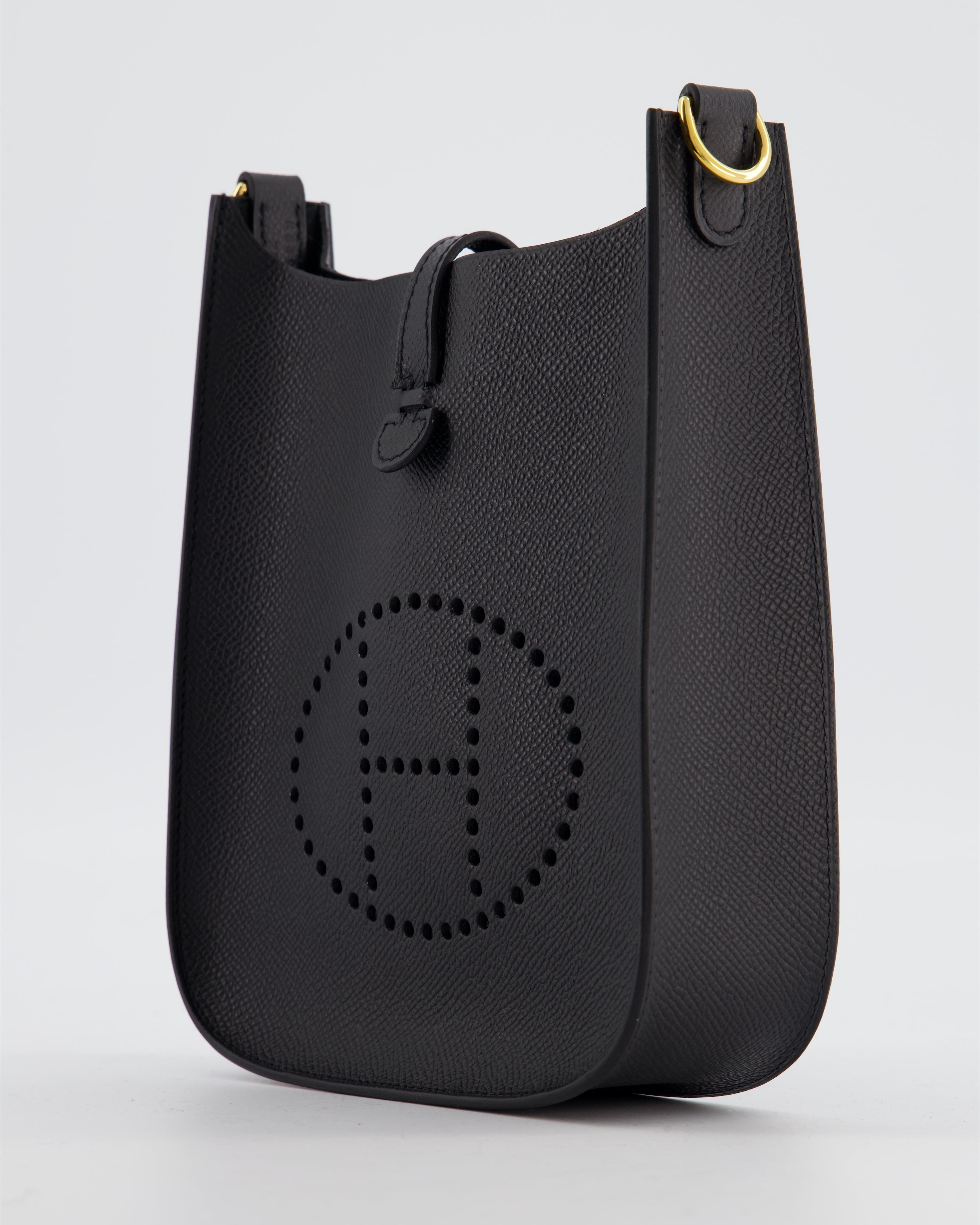 Hermès Black Mini Evelyne Sellier Bag in Epsom Leather with Gold Hardware