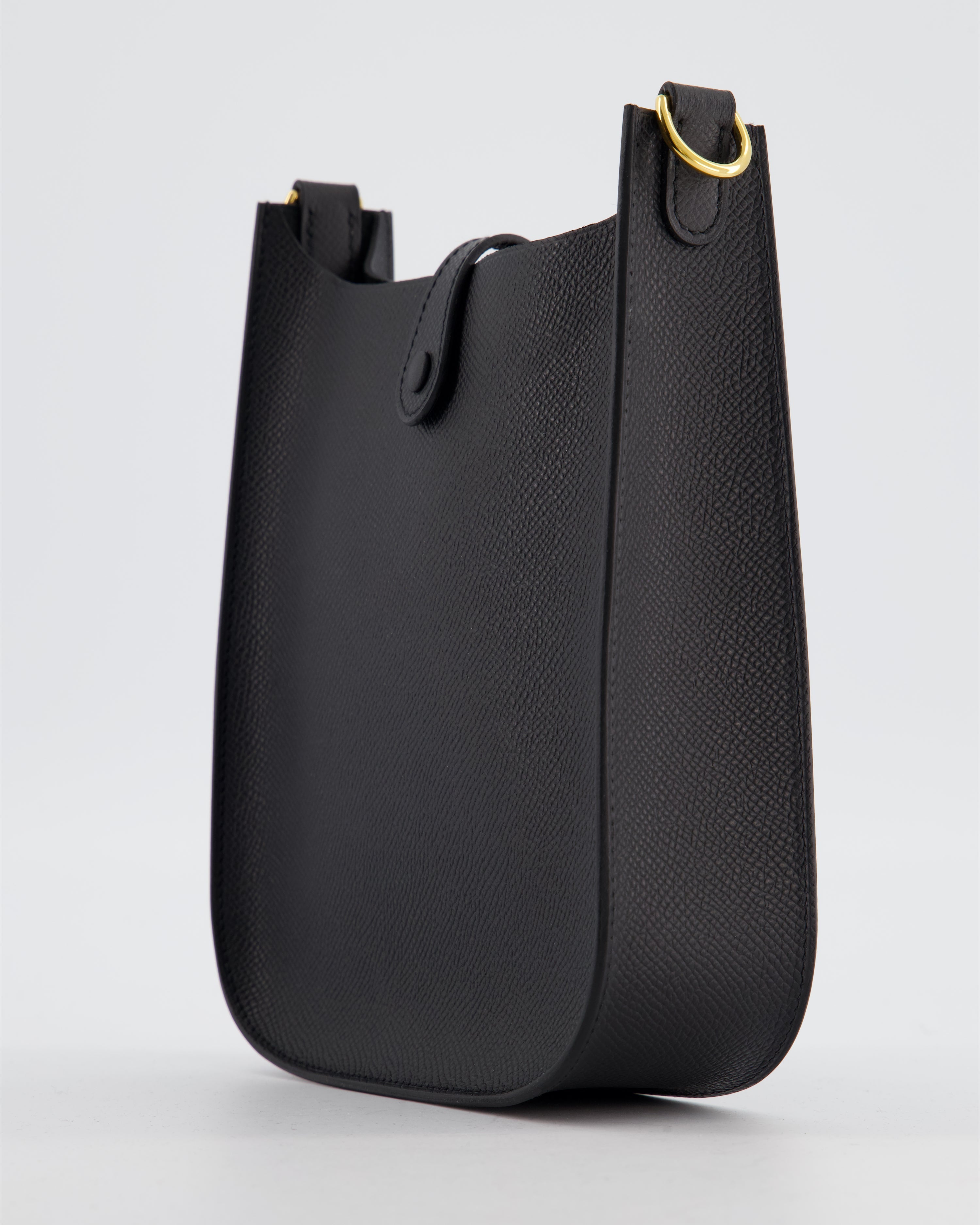 Hermès Black Mini Evelyne Sellier Bag in Epsom Leather with Gold Hardware