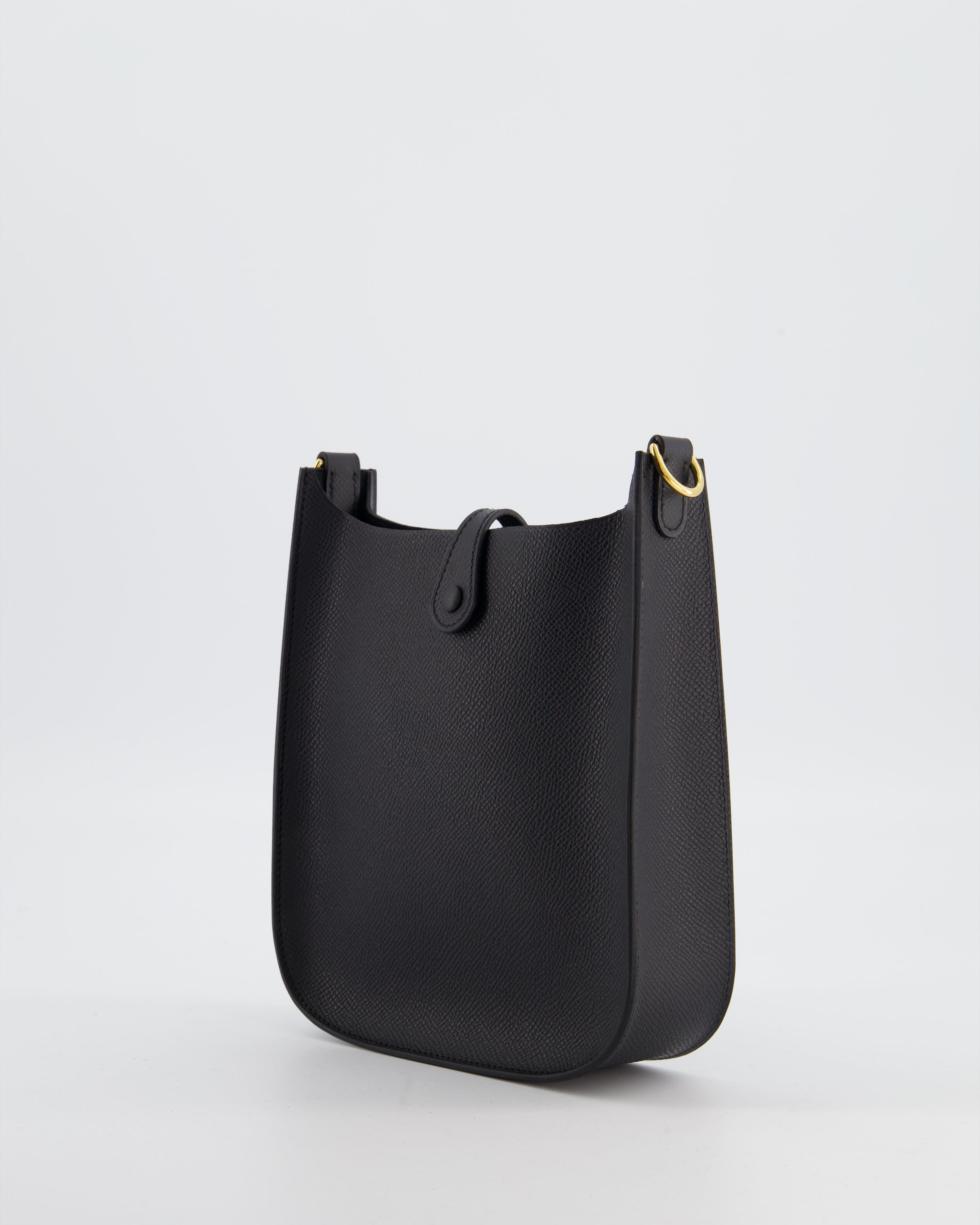 Hermès Black Mini Evelyne Sellier Bag in Epsom Leather with Gold Hardware