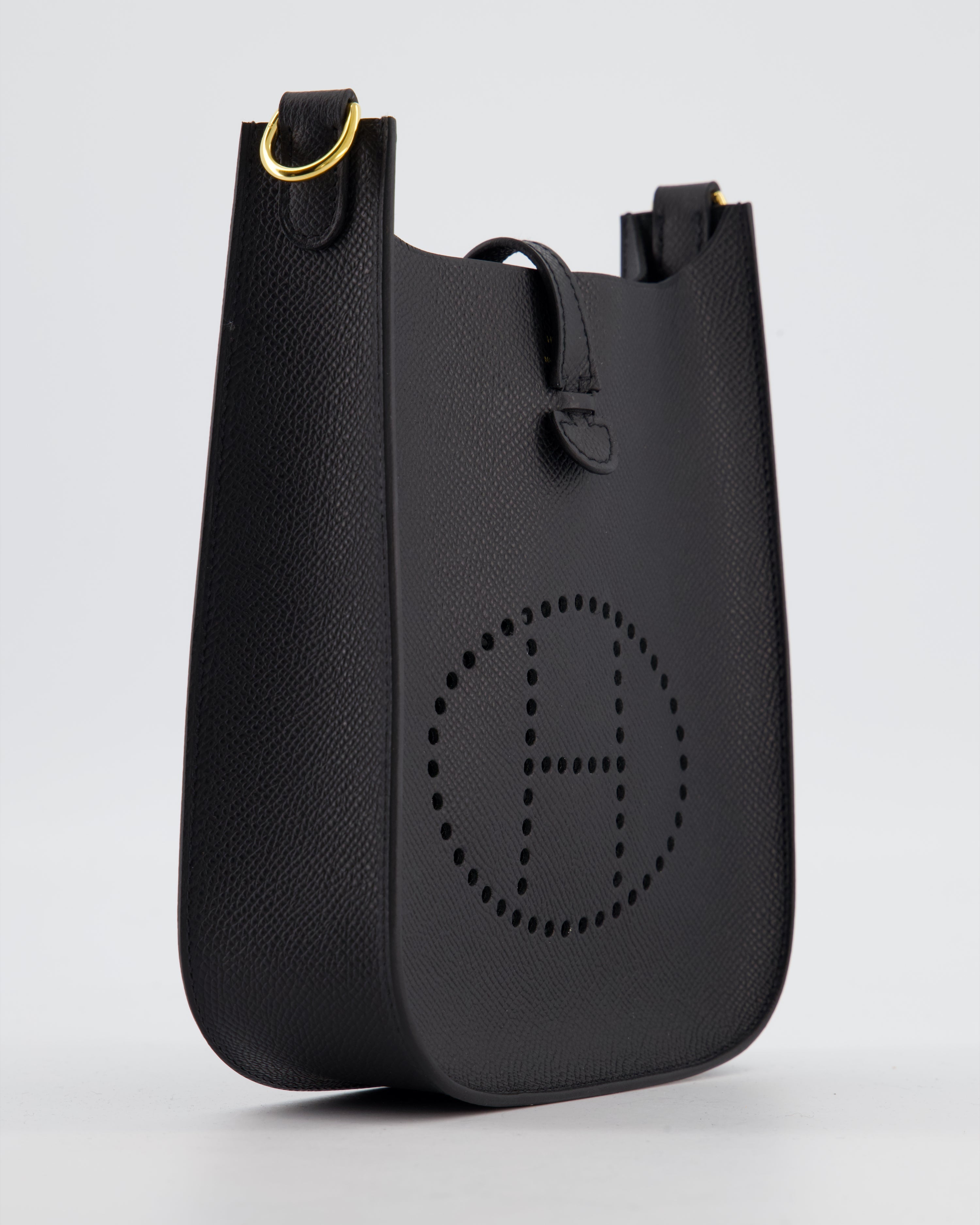 Hermès Black Mini Evelyne Sellier Bag in Epsom Leather with Gold Hardware