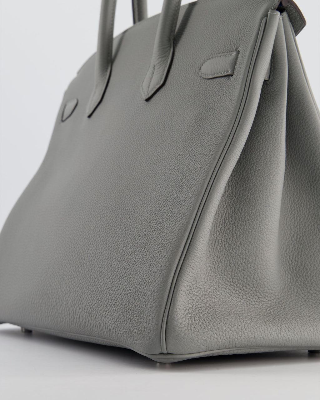 Hermès Birkin 35 Verso Retourne Bag in Gris Mouette Togo Leather and Blue Agate with Palladium Hardware