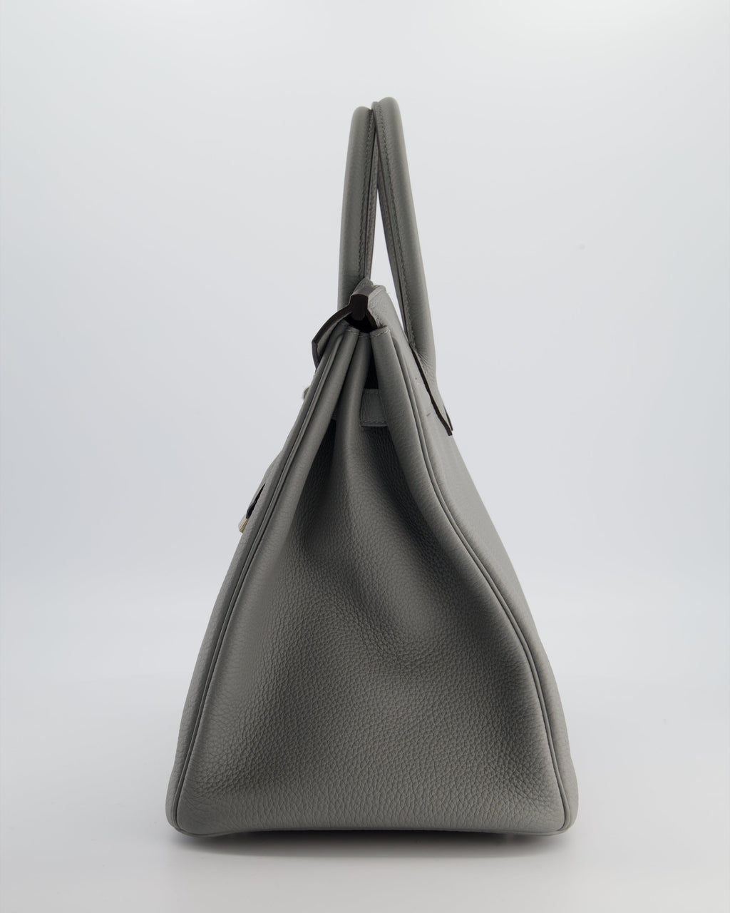 Hermès Birkin 35 Verso Retourne Bag in Gris Mouette Togo Leather and Blue Agate with Palladium Hardware