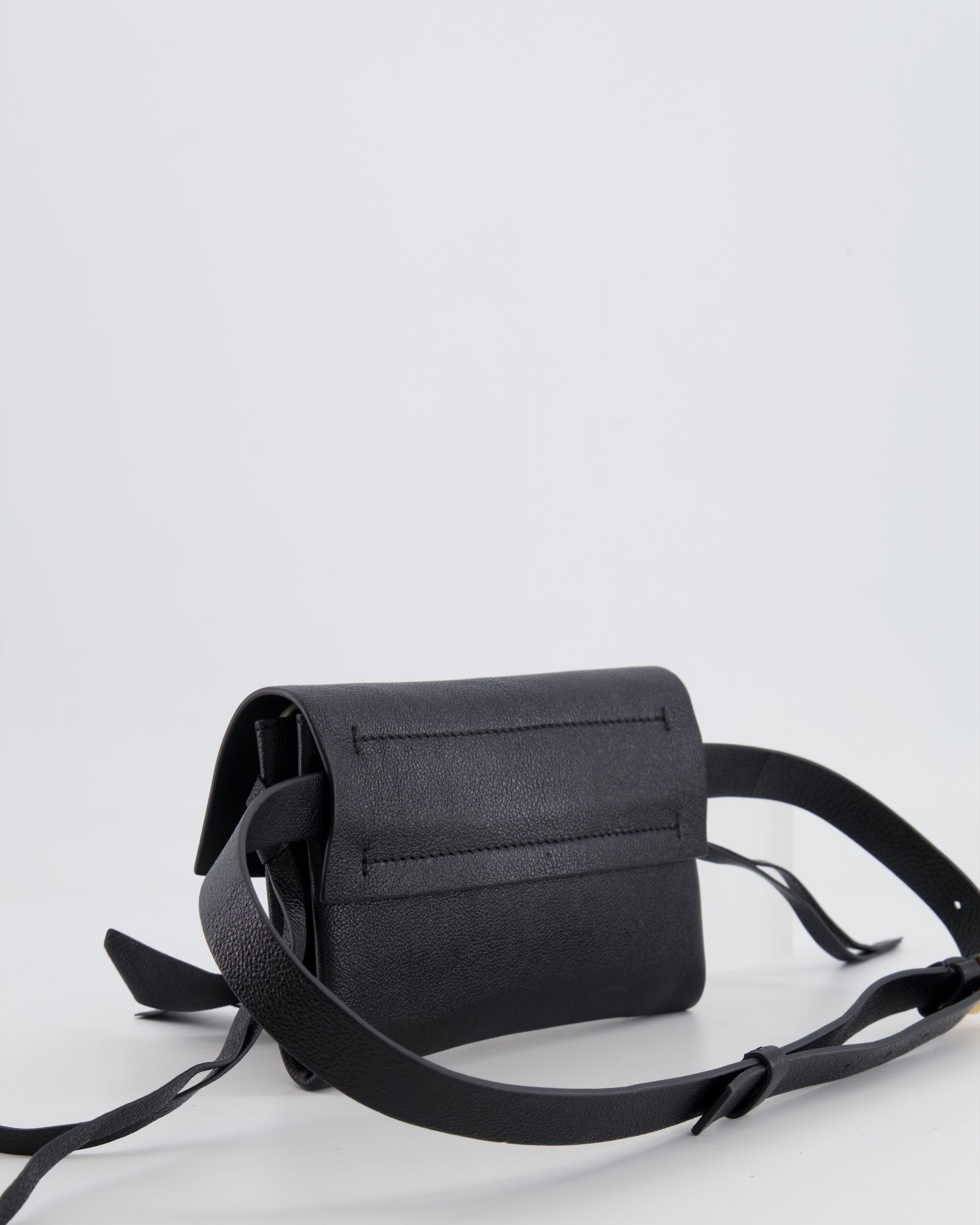 Valentino Black Leather VSling Belt Bag with Gold Logo RRP £1,450