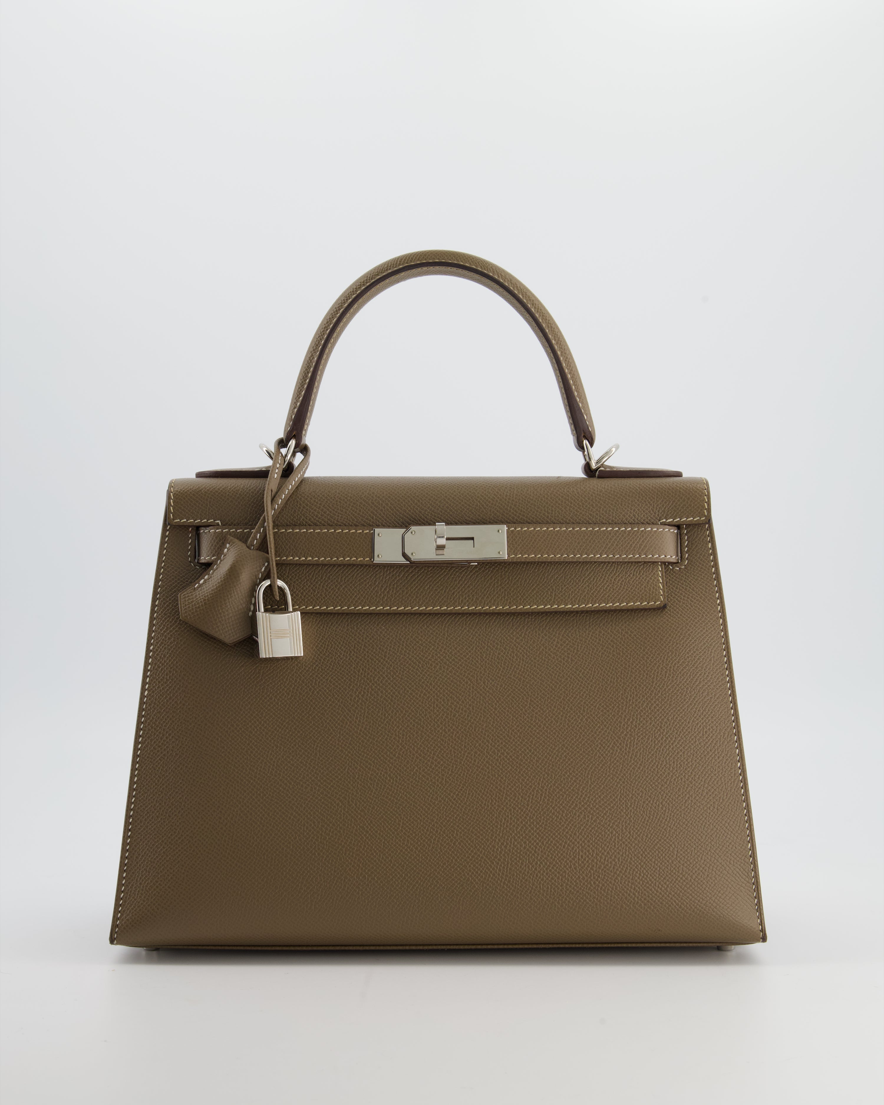 Hermès Kelly 28 Sellier Bag in Etoupe Epsom Leather with Palladium Hardware