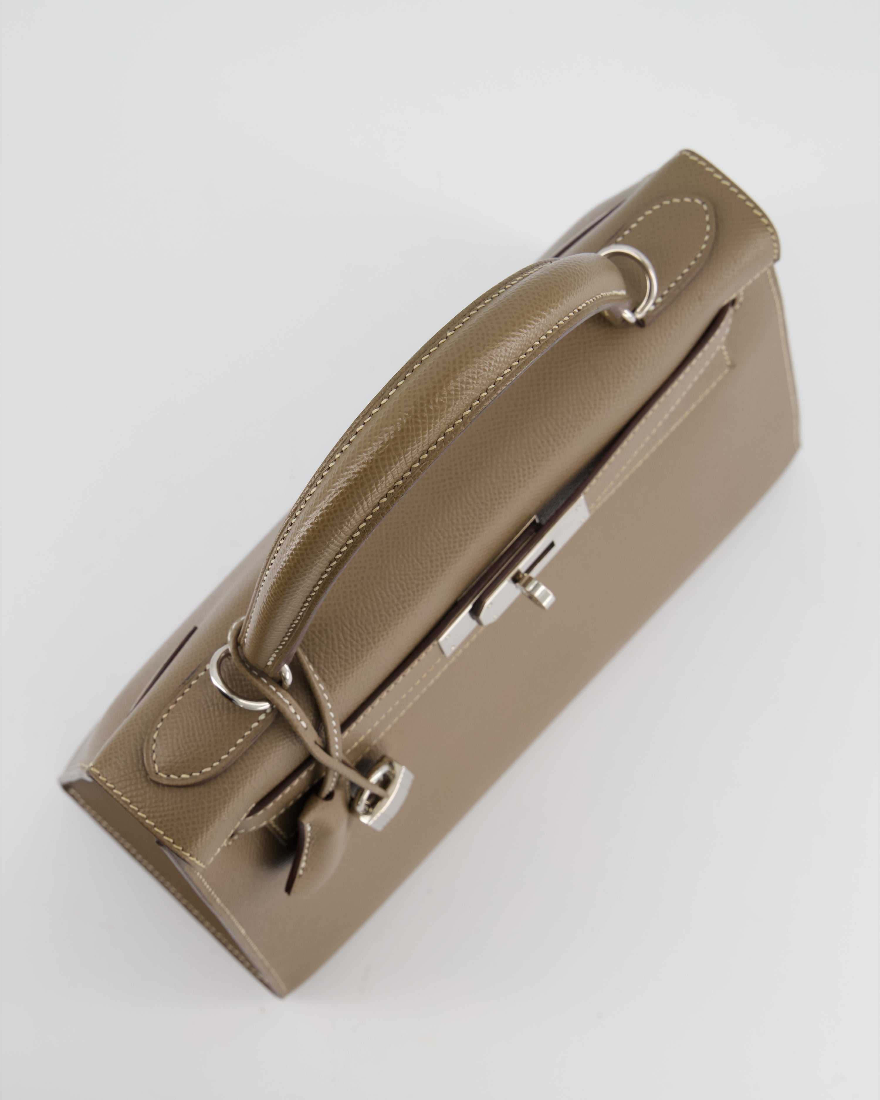 Hermès Kelly 28 Sellier Bag in Etoupe Epsom Leather with Palladium Hardware