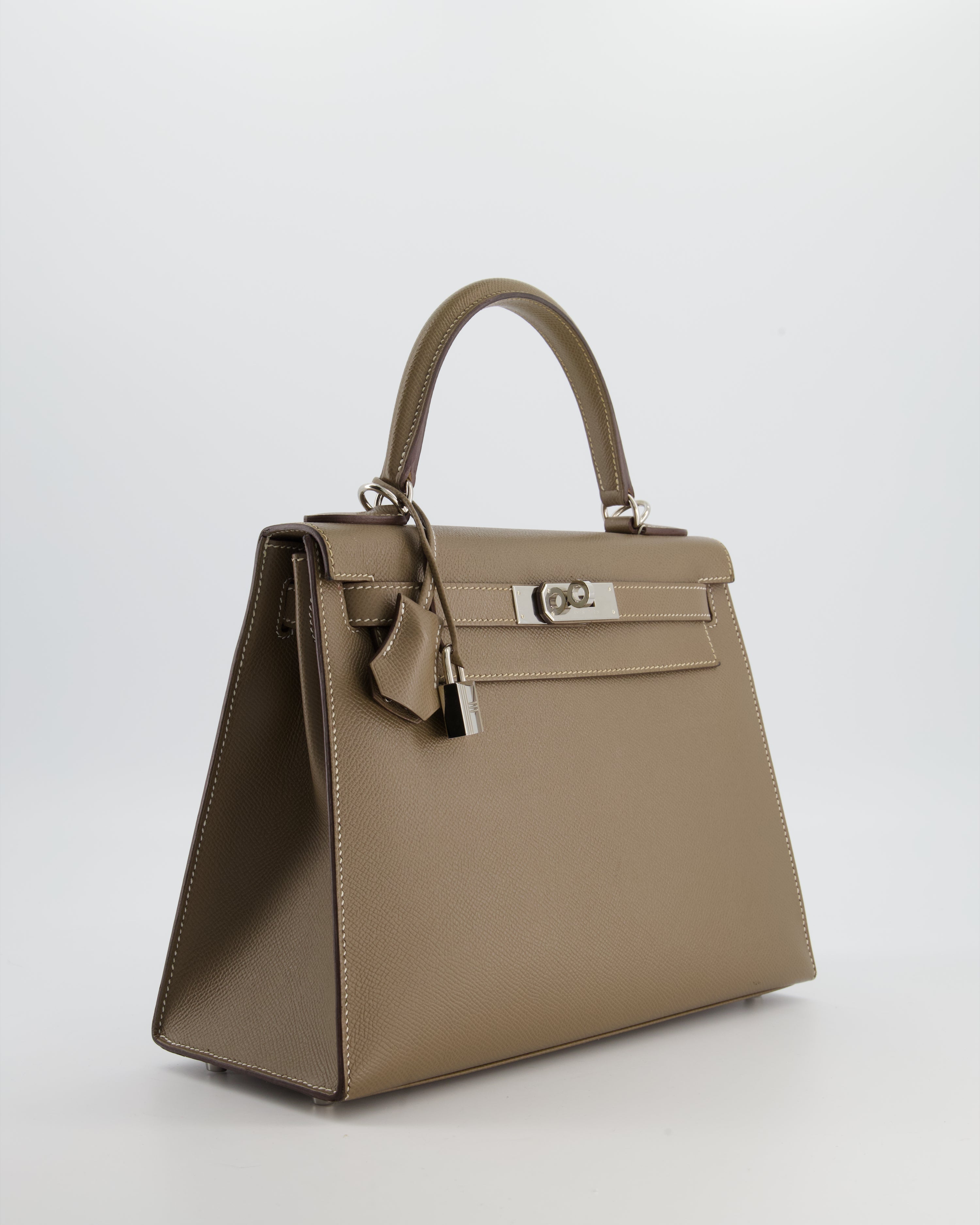 Hermès Kelly 28 Sellier Bag in Etoupe Epsom Leather with Palladium Hardware