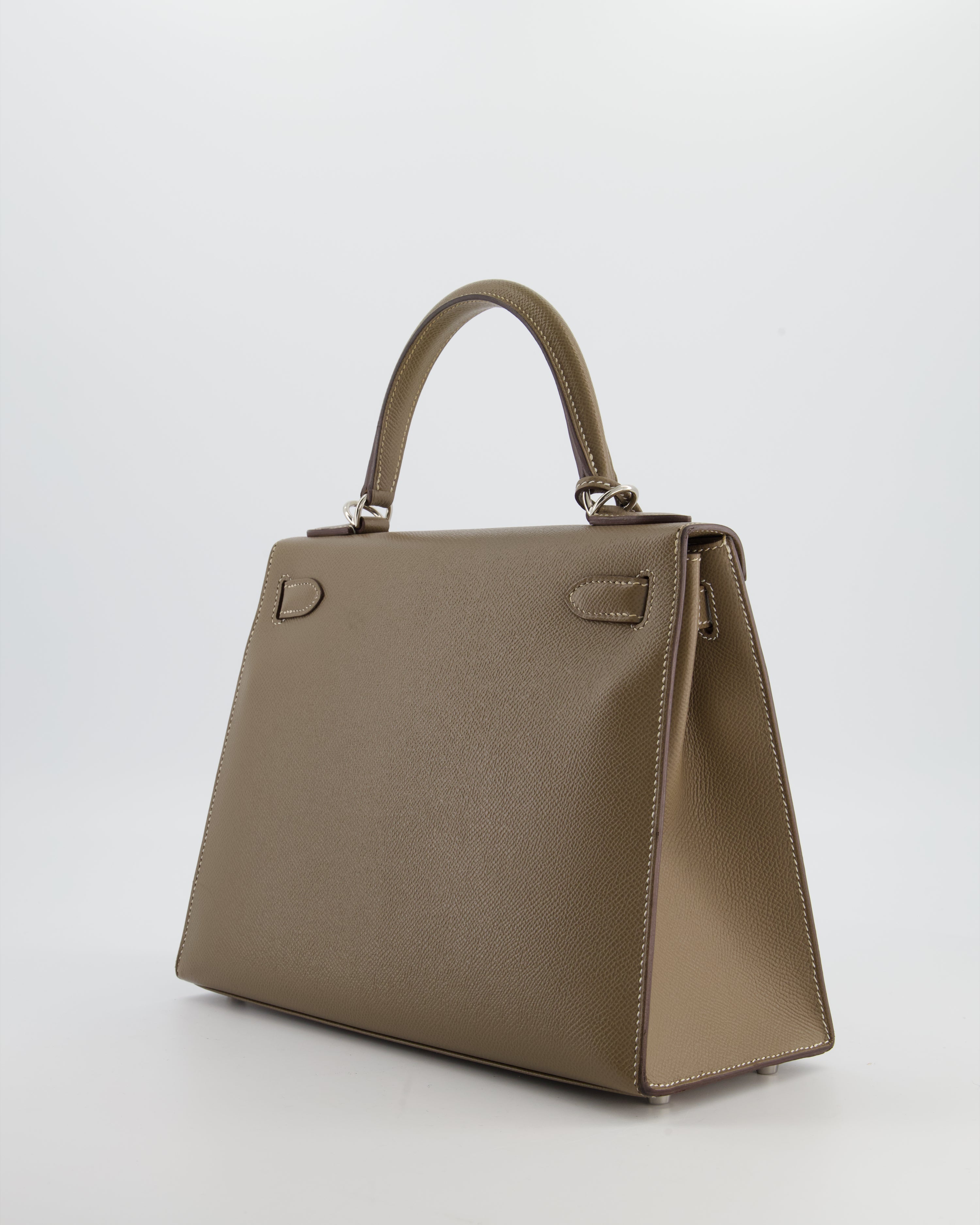 Hermès Kelly 28 Sellier Bag in Etoupe Epsom Leather with Palladium Hardware