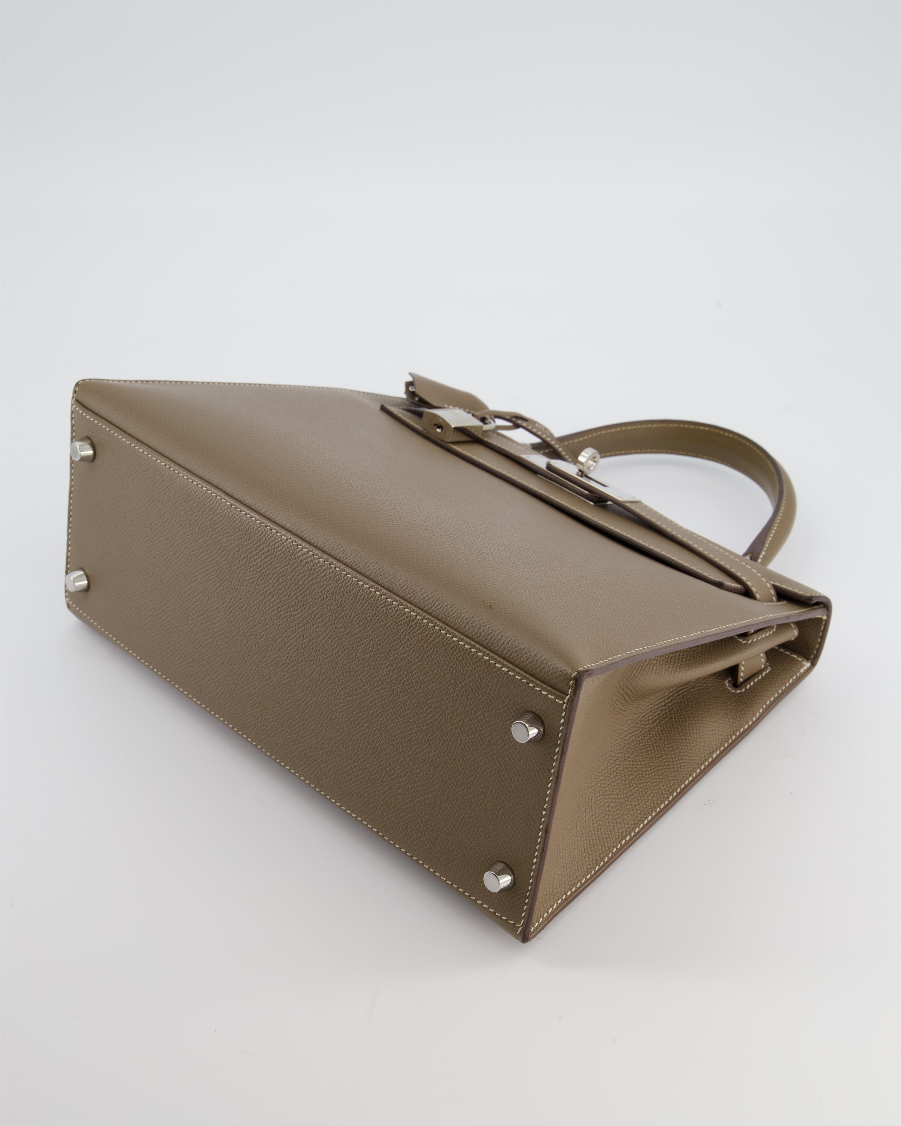 Hermès Kelly 28 Sellier Bag in Etoupe Epsom Leather with Palladium Hardware