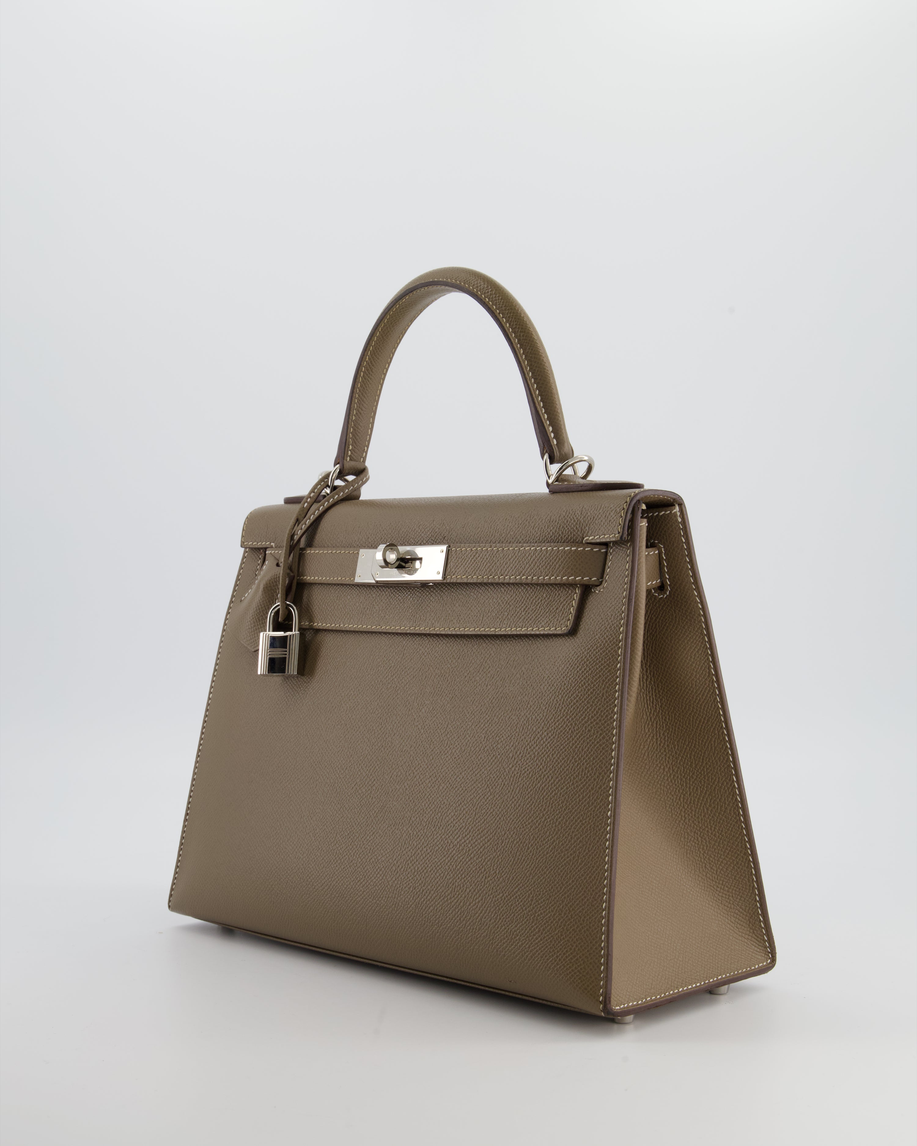 Hermès Kelly 28 Sellier Bag in Etoupe Epsom Leather with Palladium Hardware