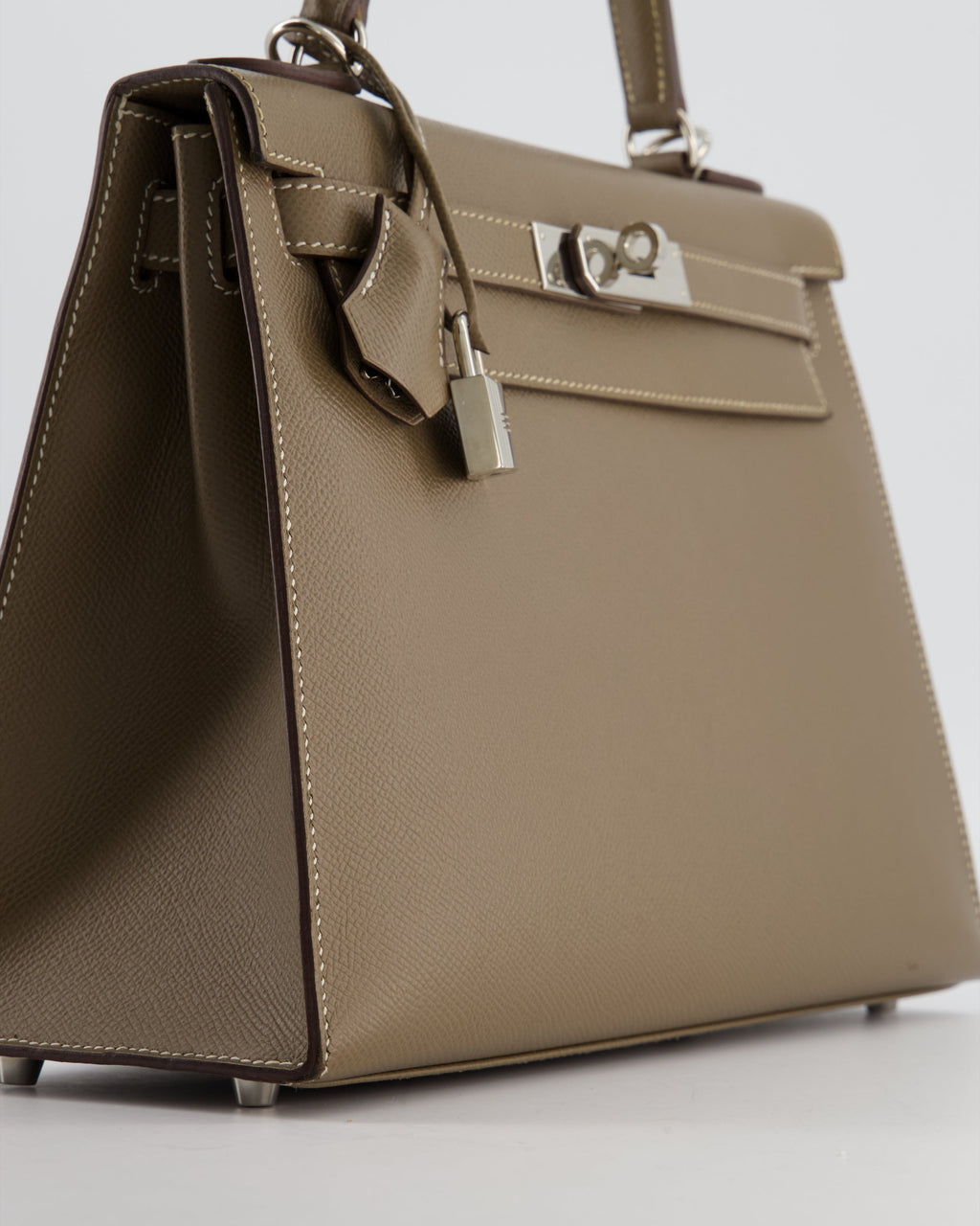 Hermès Kelly 28 Sellier Bag in Etoupe Epsom Leather with Palladium Hardware