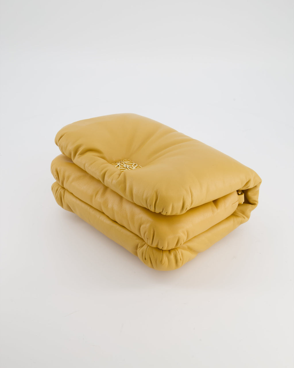 Loewe Yellow Goya Puffer Bag in Lamb Nappa Leather with Gold Hardware