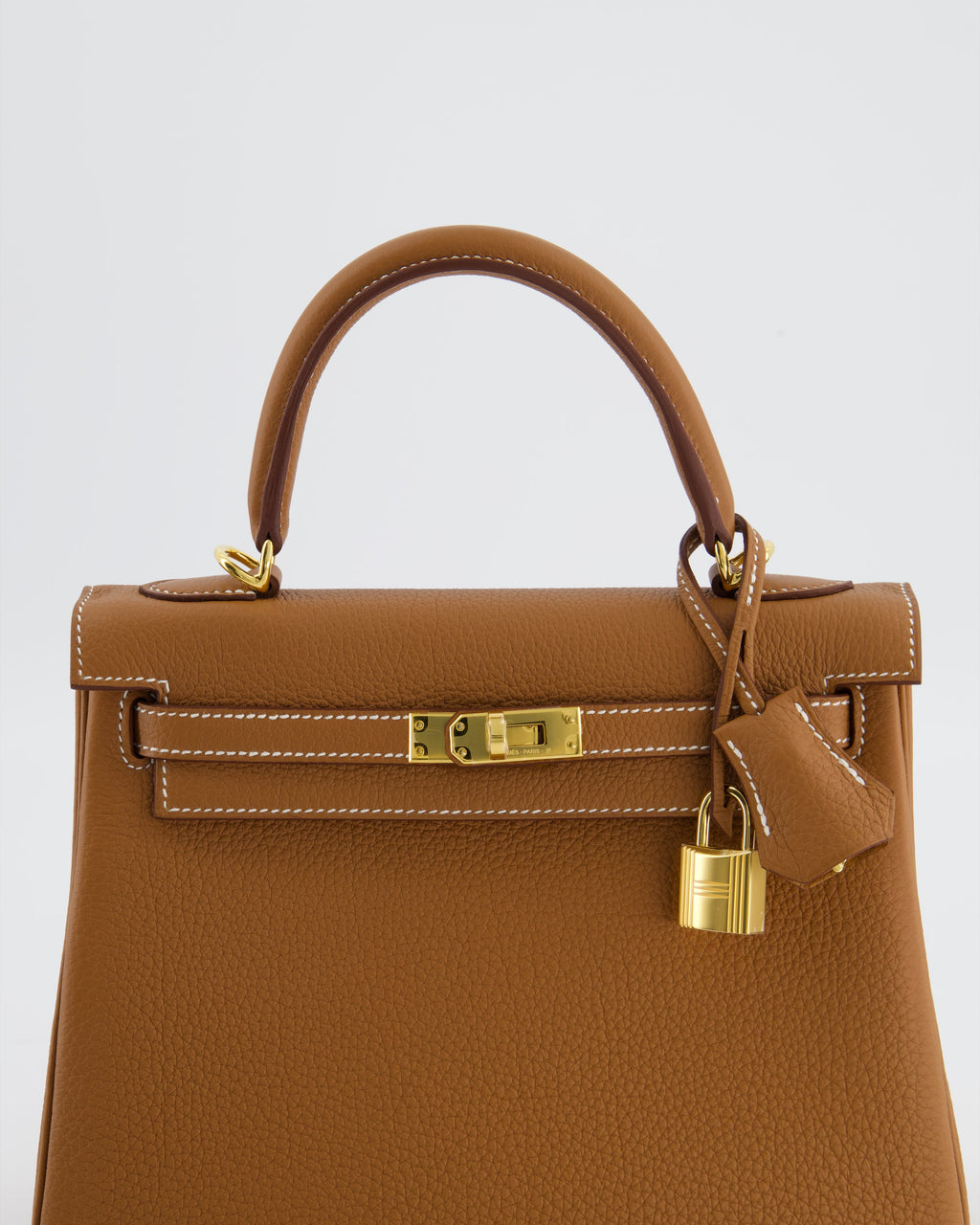 Hermès Kelly 25 Retourne Bag in Gold Togo Leather with Gold Hardware