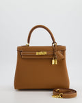 Hermès Kelly 25 Retourne Bag in Gold Togo Leather with Gold Hardware