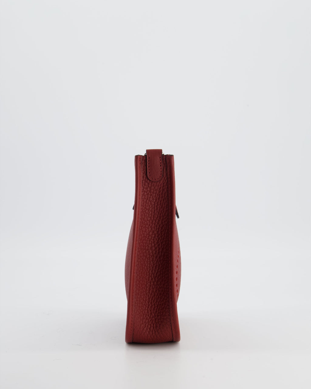 Hermès Mini Evelyne Bag in Rouge H in Clemence Leather with Palladium Hardware