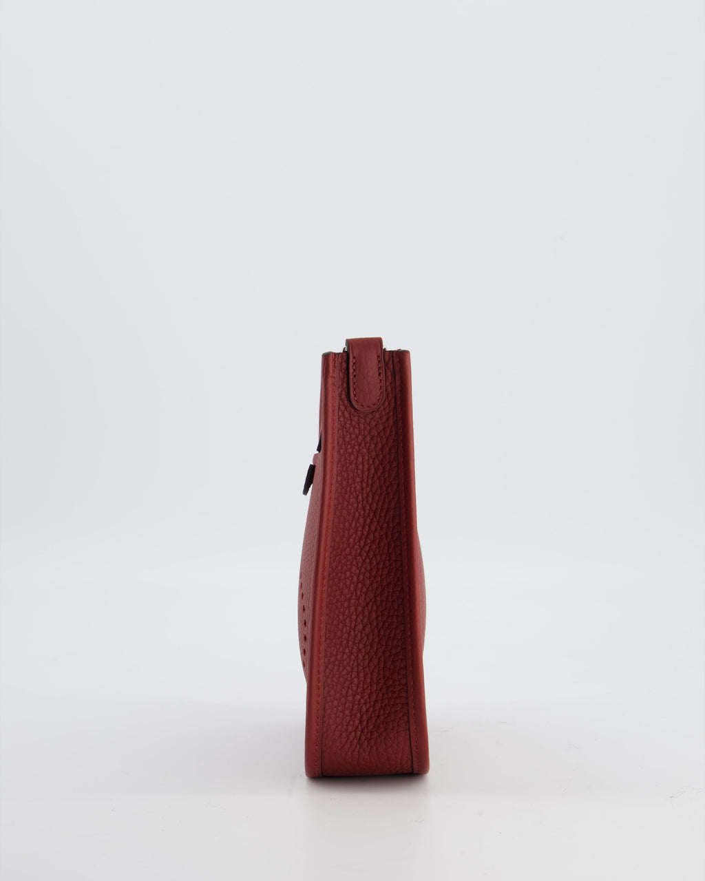 Hermès Mini Evelyne Bag in Rouge H in Clemence Leather with Palladium Hardware
