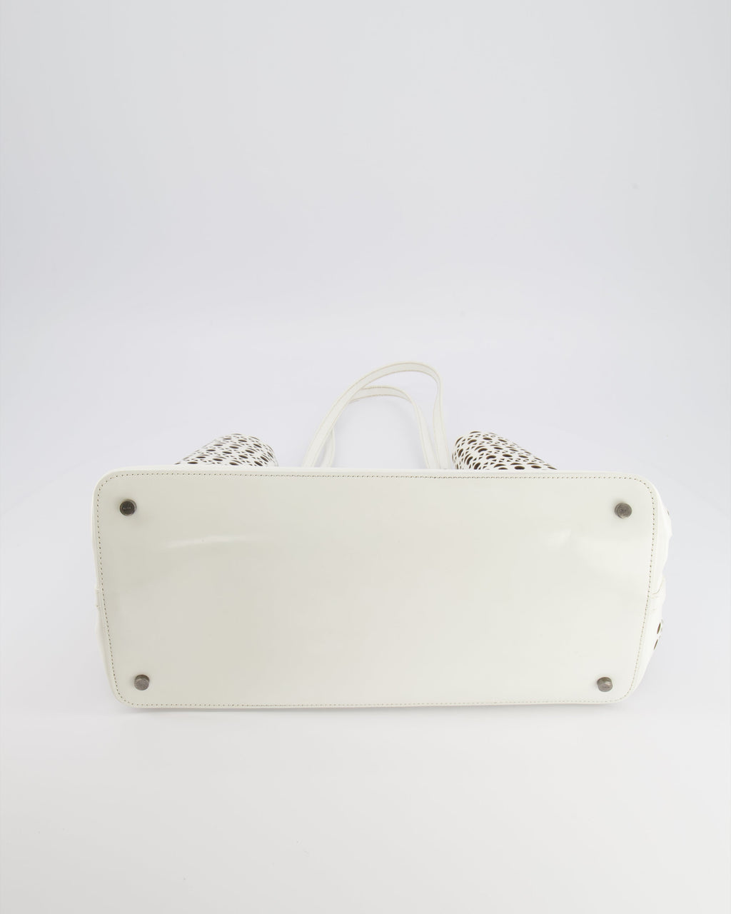 Alaia White Perforated Medium Leather Mina Tote Bag RRP £2,200
