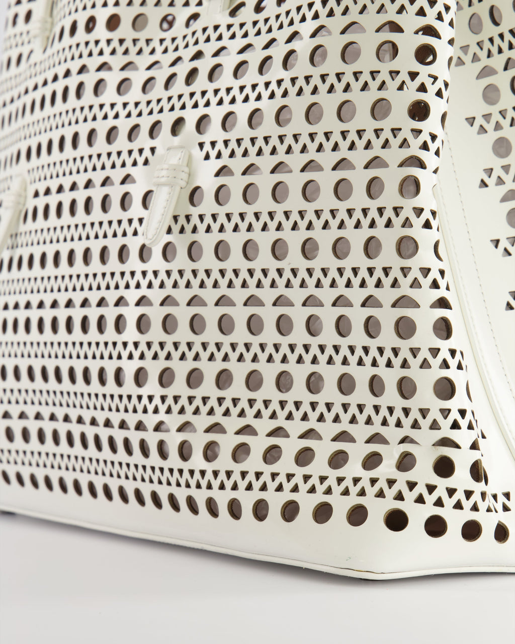 Alaia White Perforated Medium Leather Mina Tote Bag RRP £2,200
