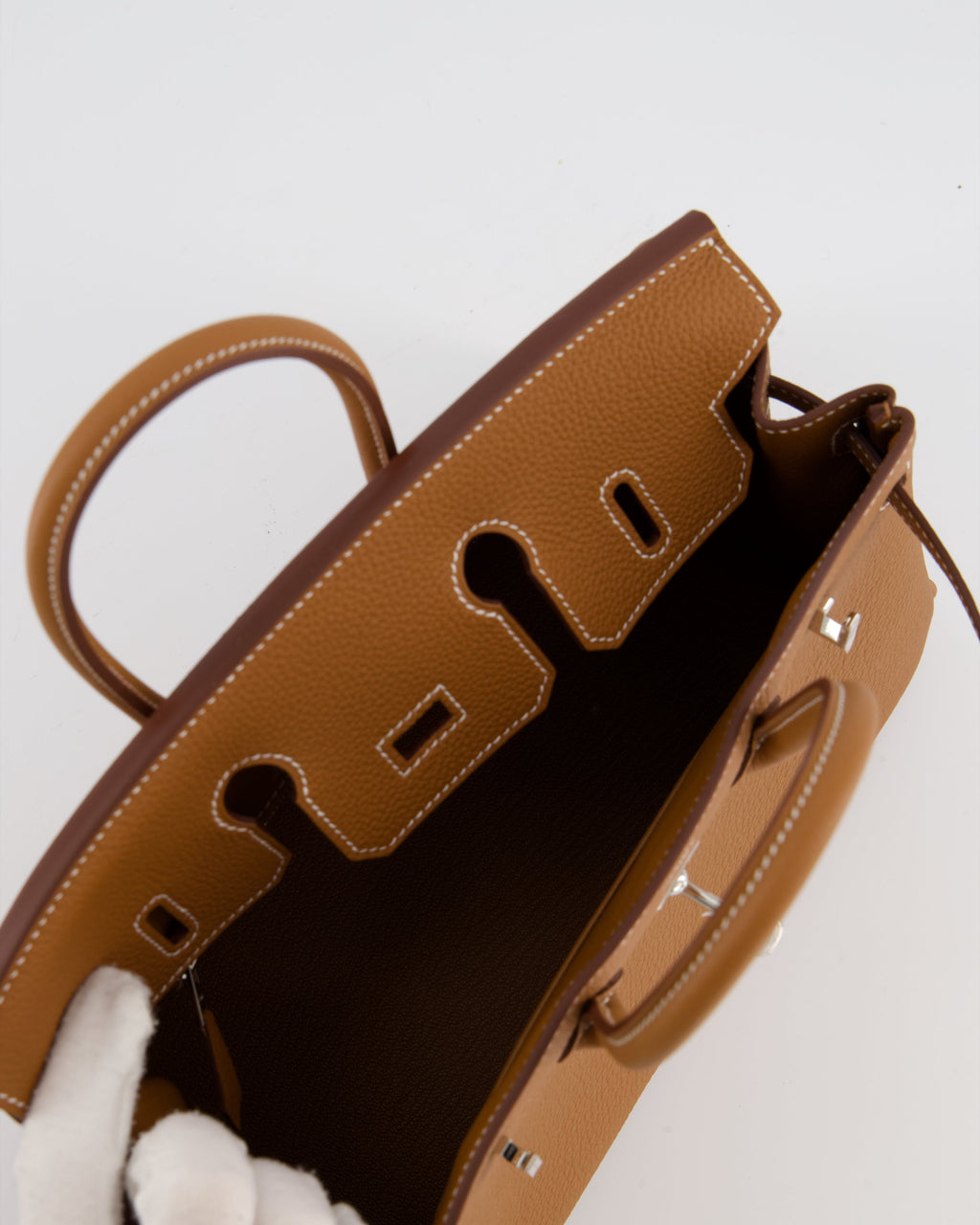 *HOT* Hermès Birkin 25 Retourne Bag in Gold Togo Leather with Palladium Hardware