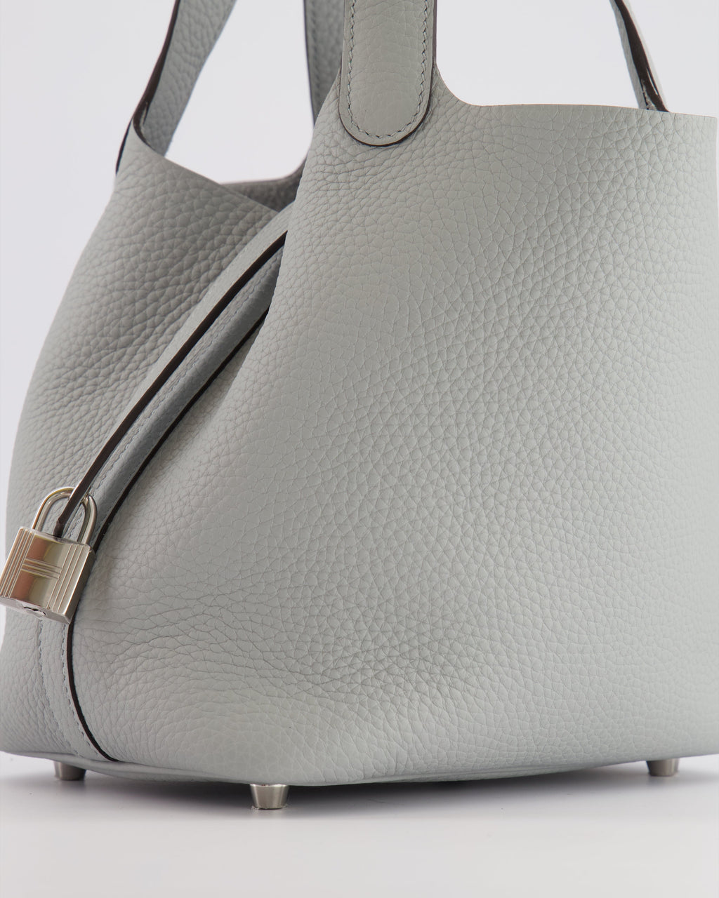 *HOT* Hermès Picotin Lock Bag 18cm in Bleu Glacier Clemence Leather with Palladium Hardware