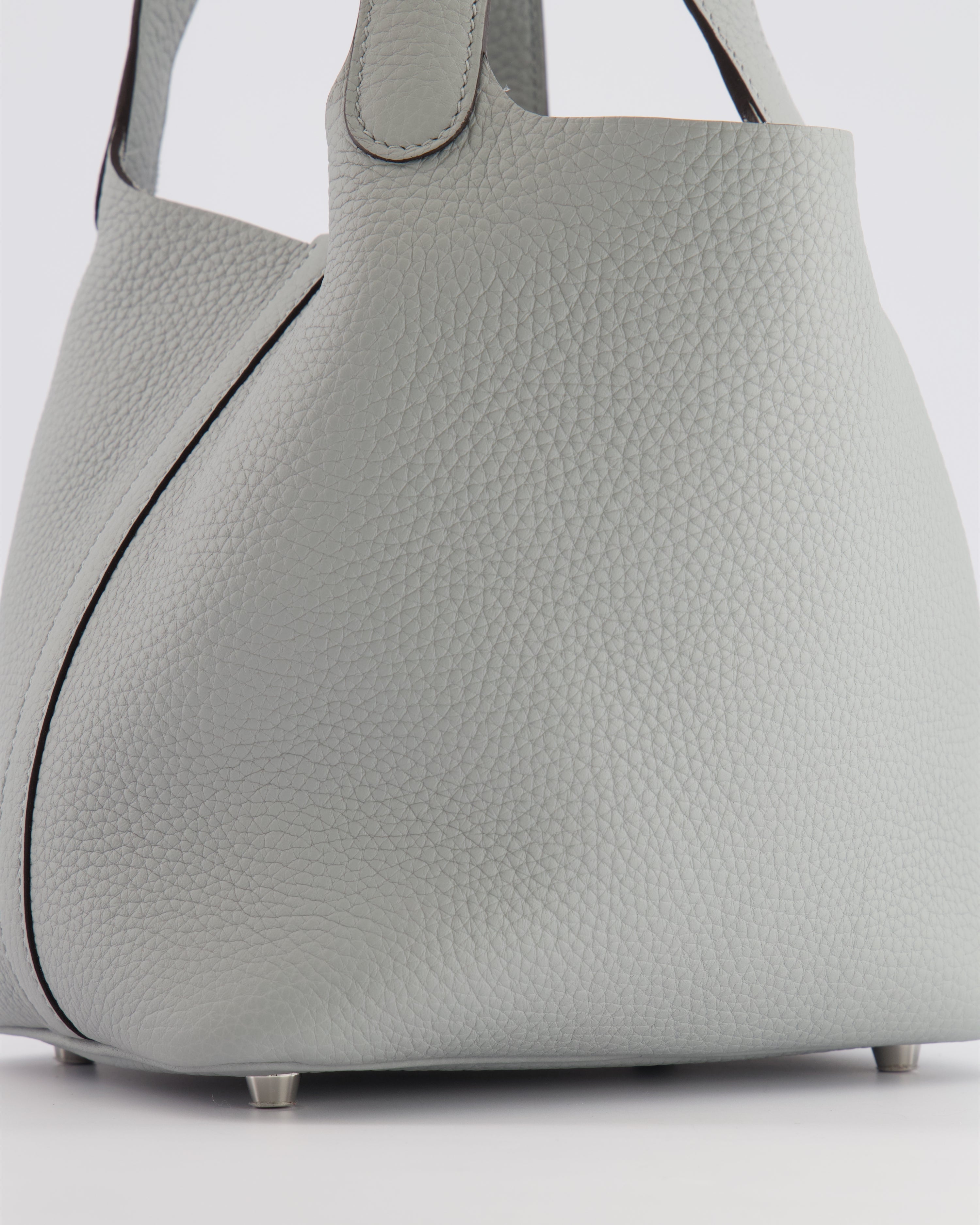 *HOT* Hermès Picotin Lock Bag 18cm in Bleu Glacier Clemence Leather with Palladium Hardware