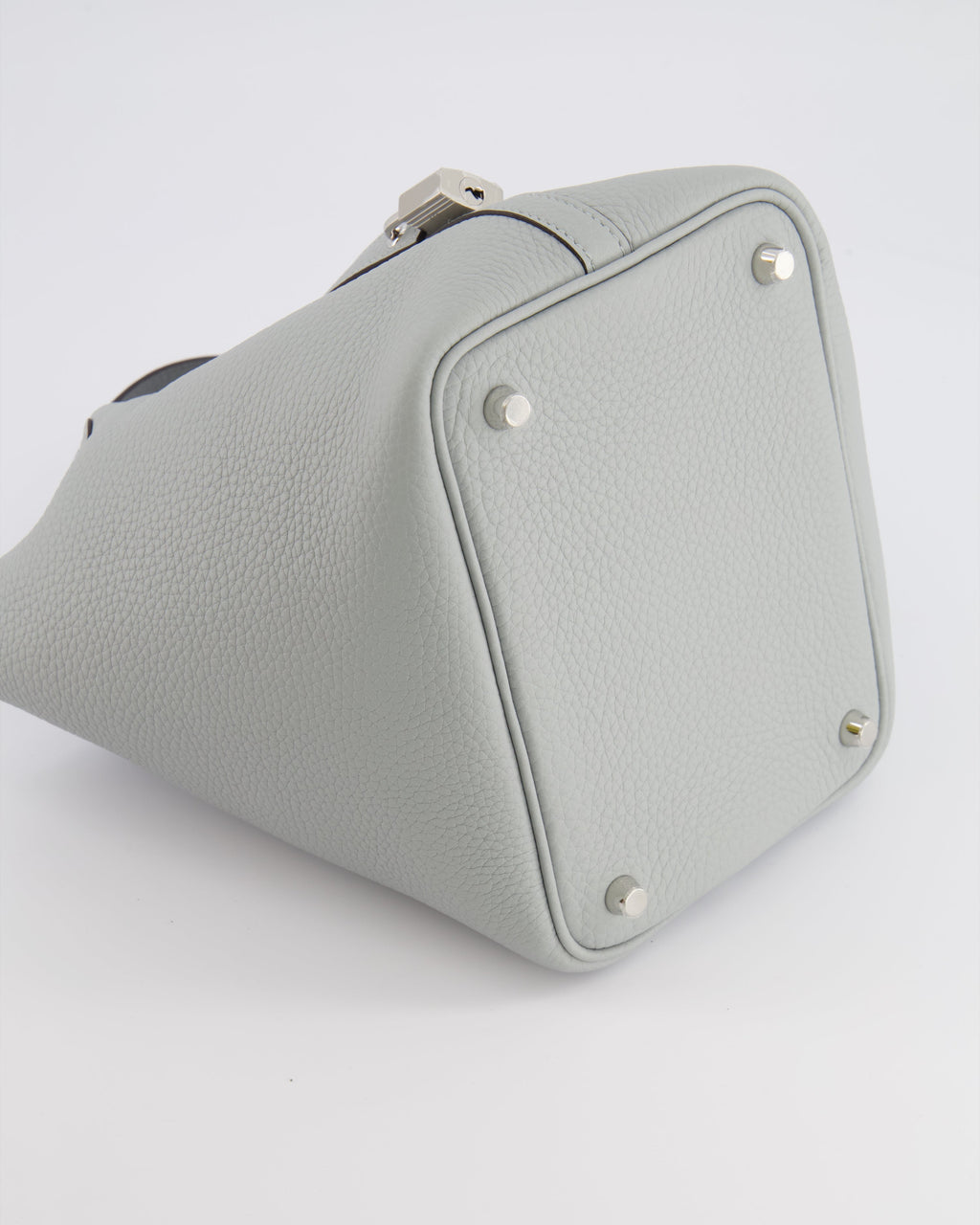 *HOT* Hermès Picotin Lock Bag 18cm in Bleu Glacier Clemence Leather with Palladium Hardware
