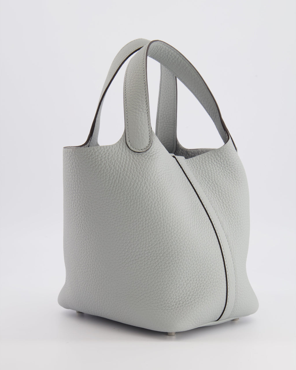 *HOT* Hermès Picotin Lock Bag 18cm in Bleu Glacier Clemence Leather with Palladium Hardware