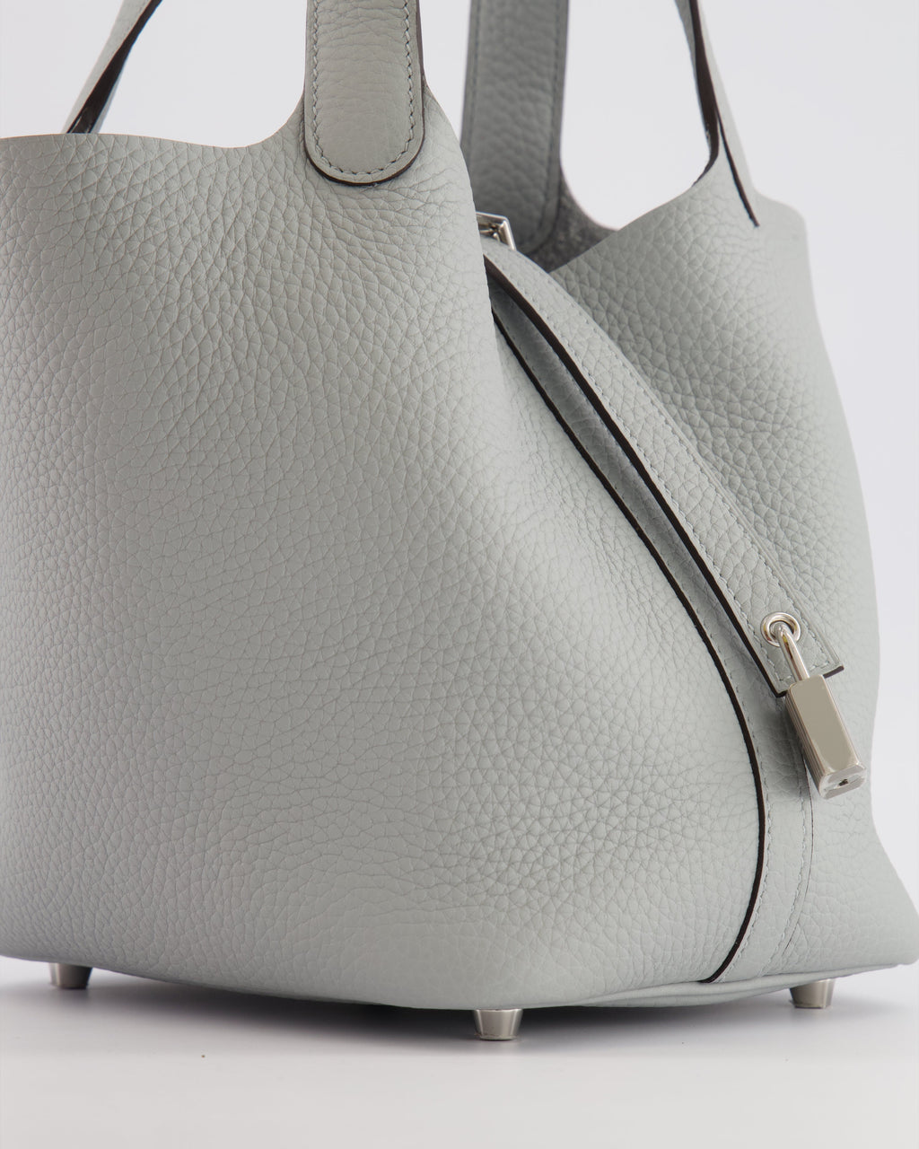 *HOT* Hermès Picotin Lock Bag 18cm in Bleu Glacier Clemence Leather with Palladium Hardware